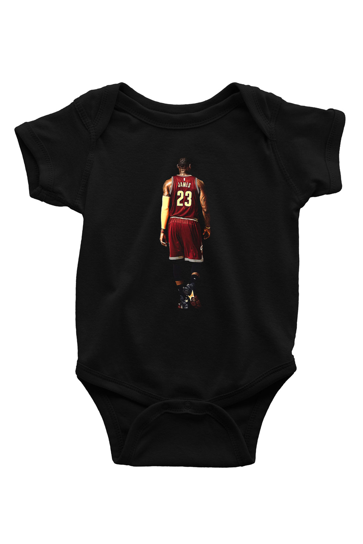Lebron James Baskılı Unisex Siyah Bebek Body - Zıbın