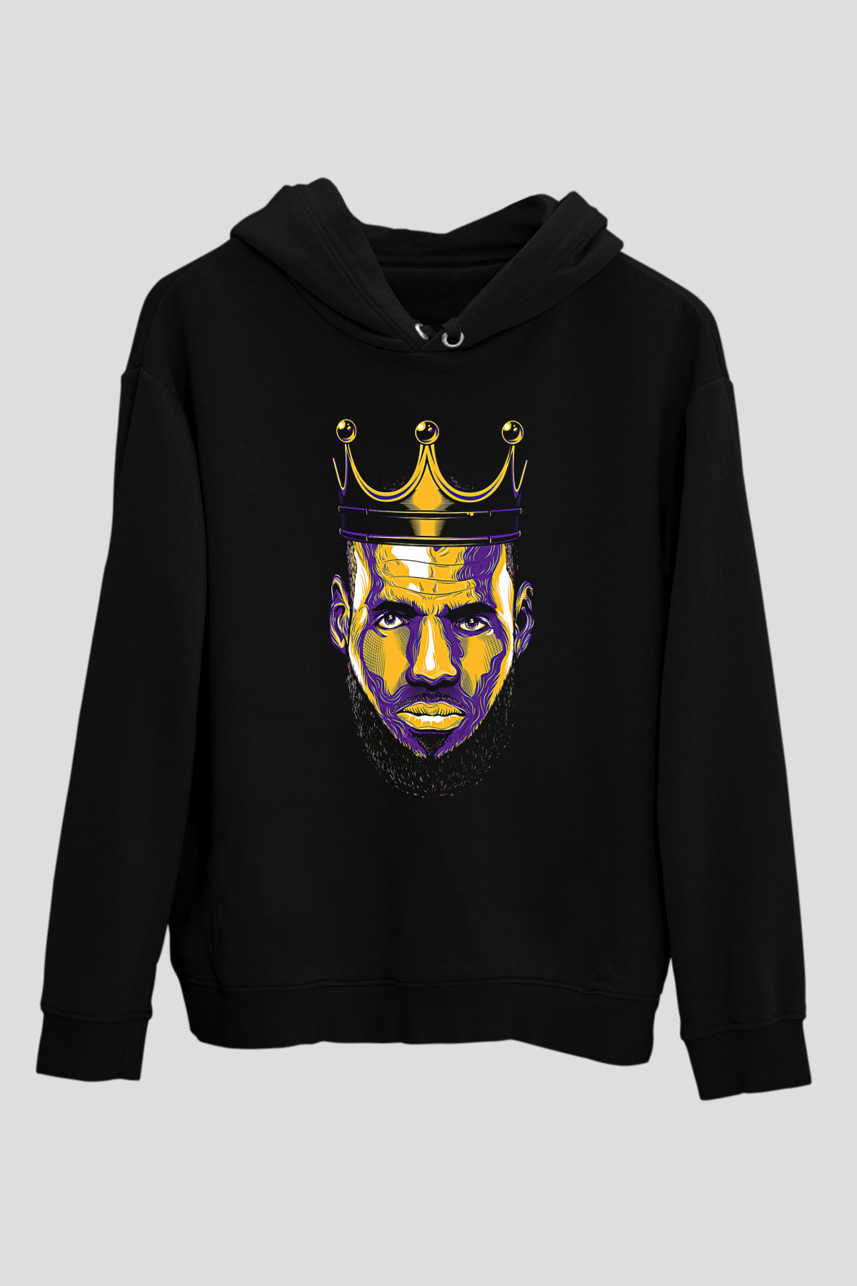 Lebron James Baskılı Unisex Siyah Kapüşonlu Sweatshirt