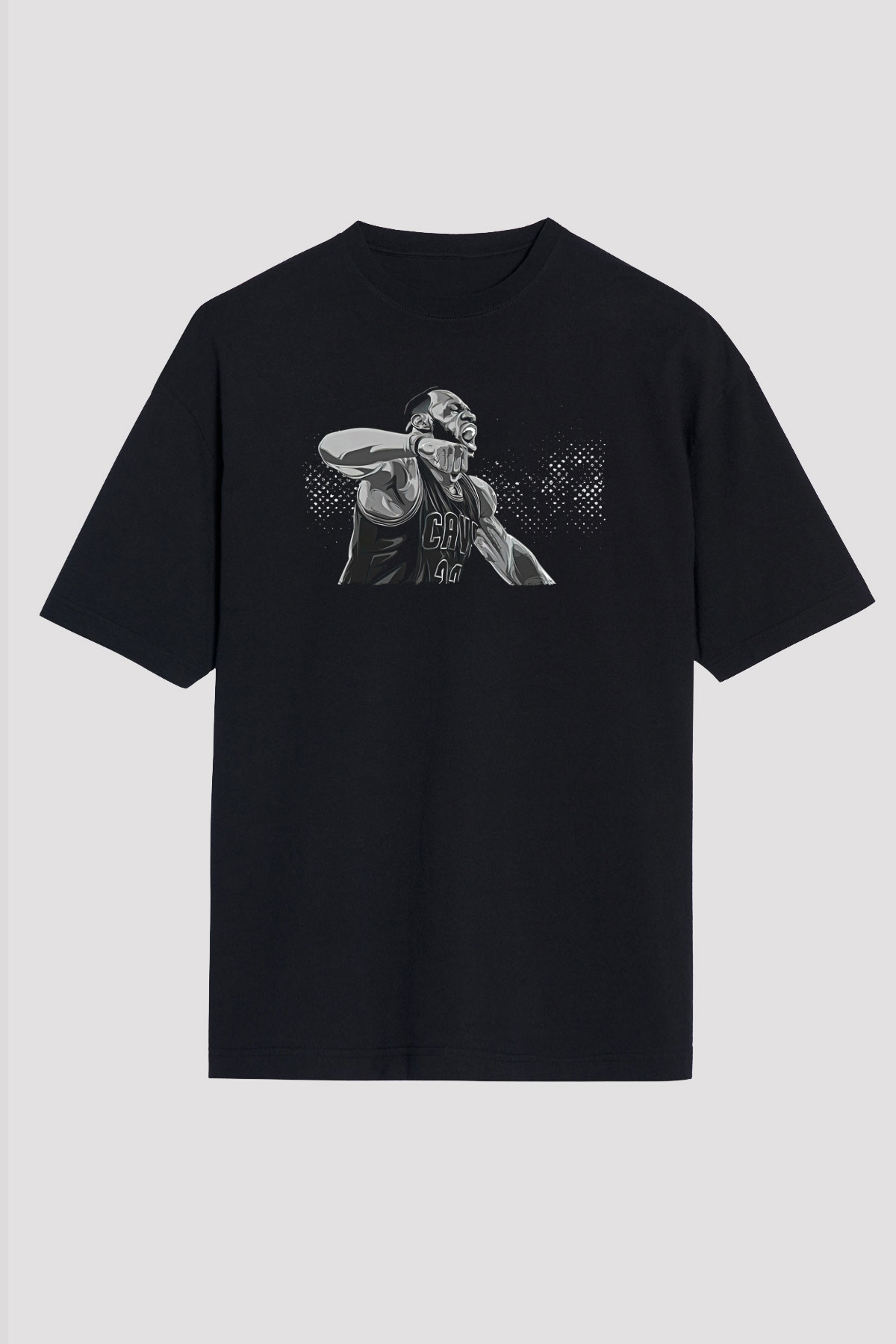 Lebron James Baskılı Unisex Siyah Oversize Tişört - Tshirt