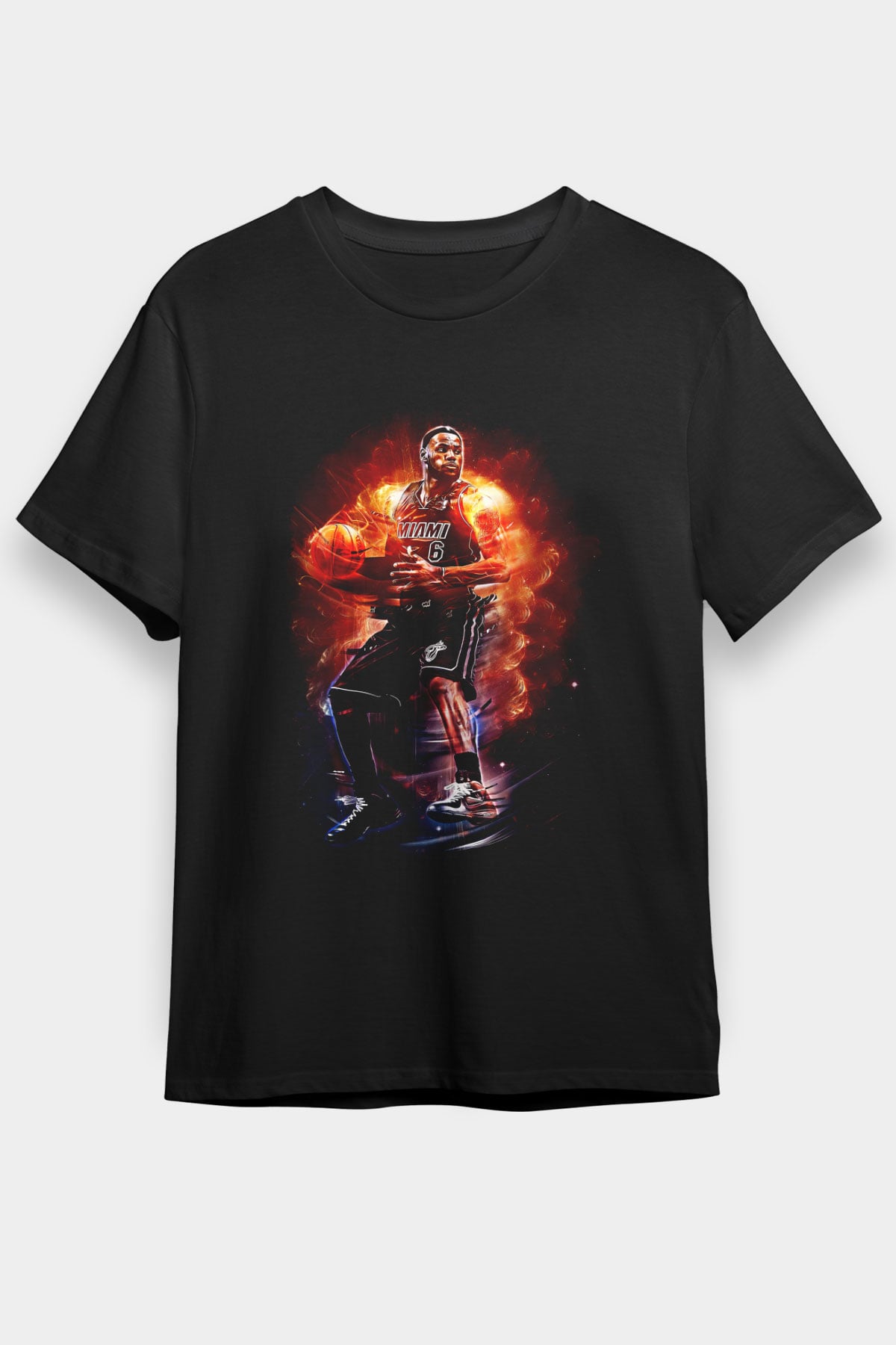 Lebron James Baskılı Unisex Siyah Tişört - Tshirt
