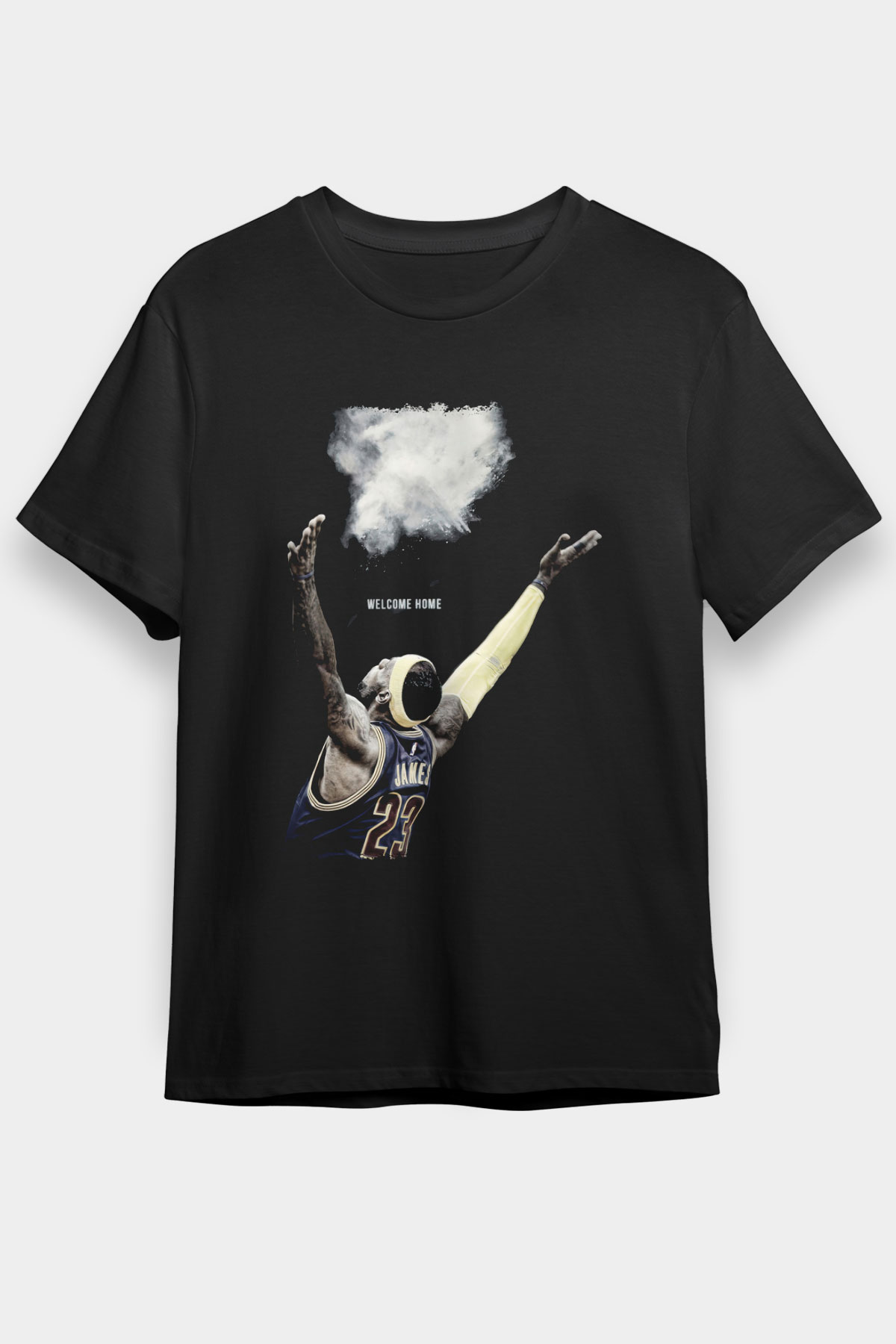 Lebron James Baskılı Unisex Siyah Tişört - Tshirt