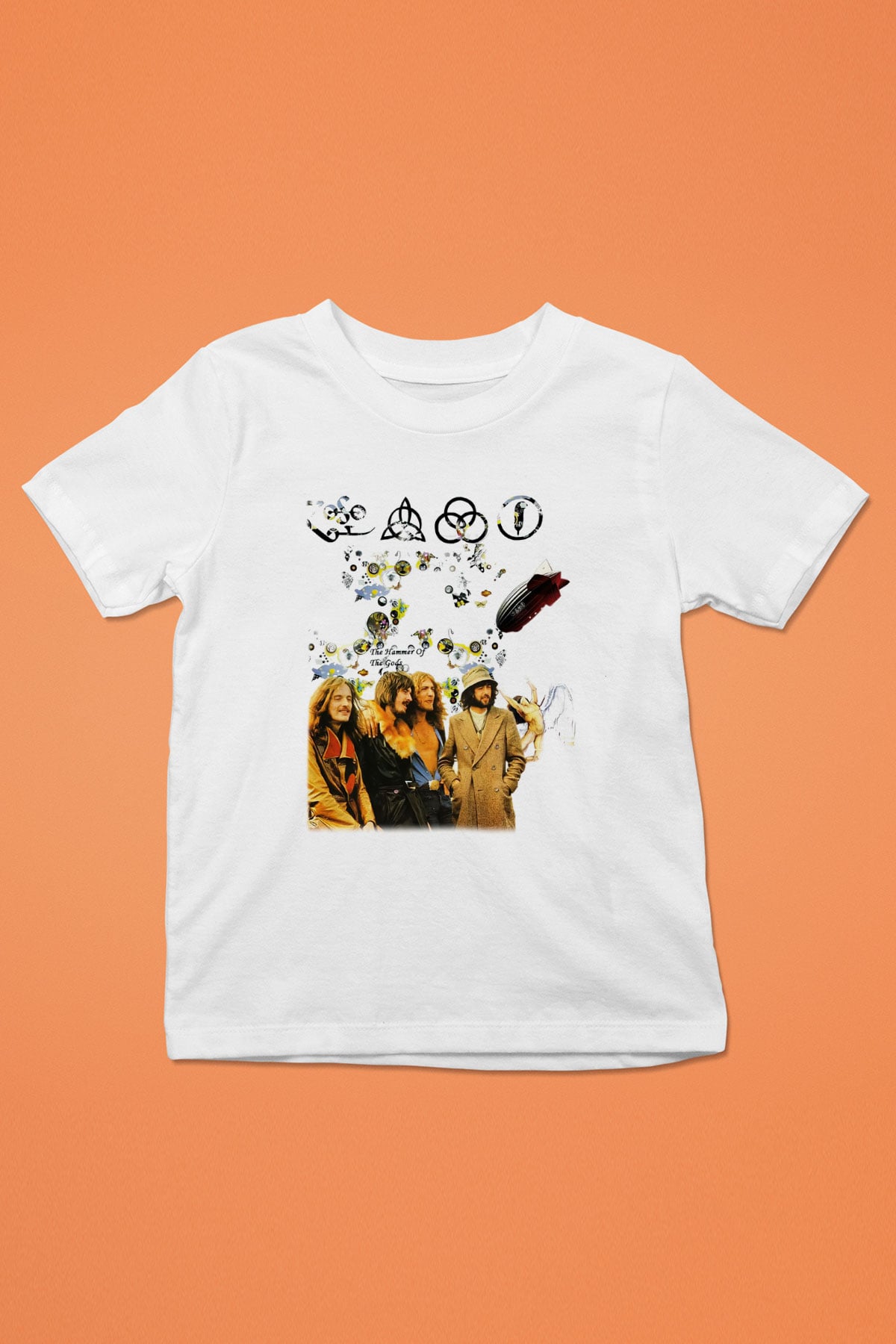 Led Zeppelin Baskılı Beyaz Unisex Çocuk Tişört