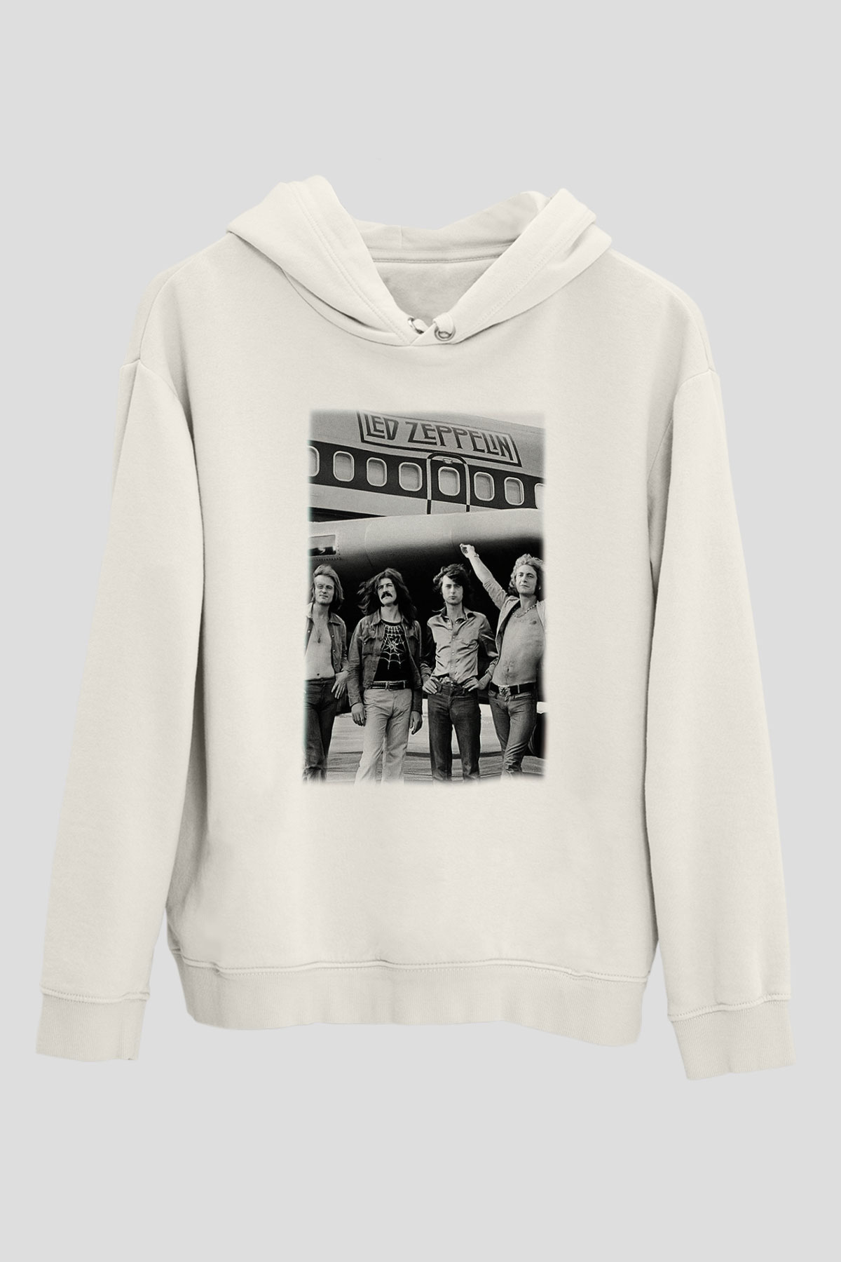 Led Zeppelin Beyaz Unisex Kapşonlu Sweatshirt