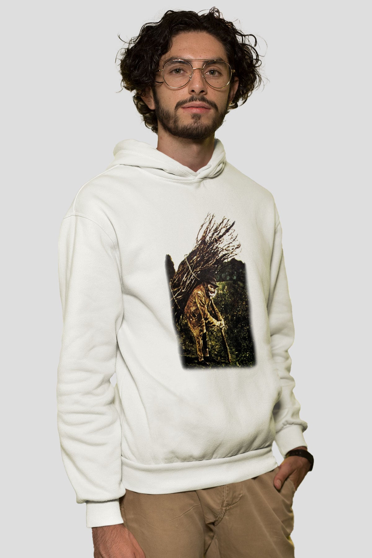 Led Zeppelin Beyaz Unisex Kapşonlu Sweatshirt
