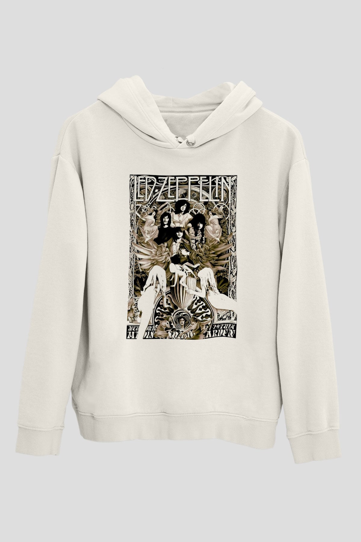 Led Zeppelin Beyaz Unisex Kapşonlu Sweatshirt