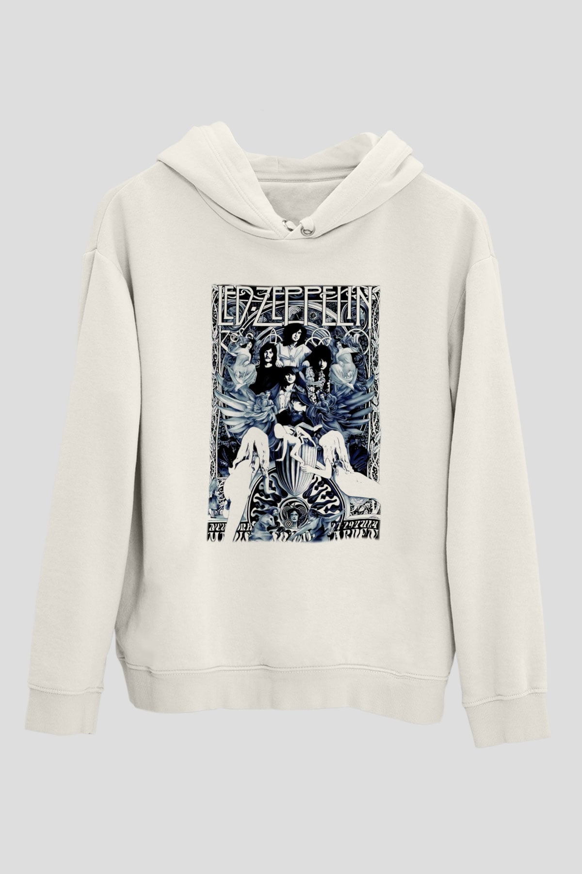 Led Zeppelin Beyaz Unisex Kapşonlu Sweatshirt