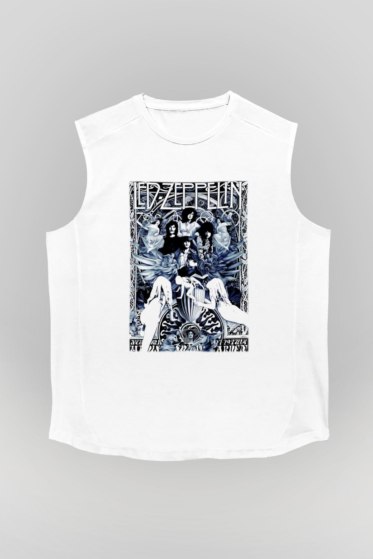 Led Zeppelin Beyaz Unisex Kolsuz Tişört