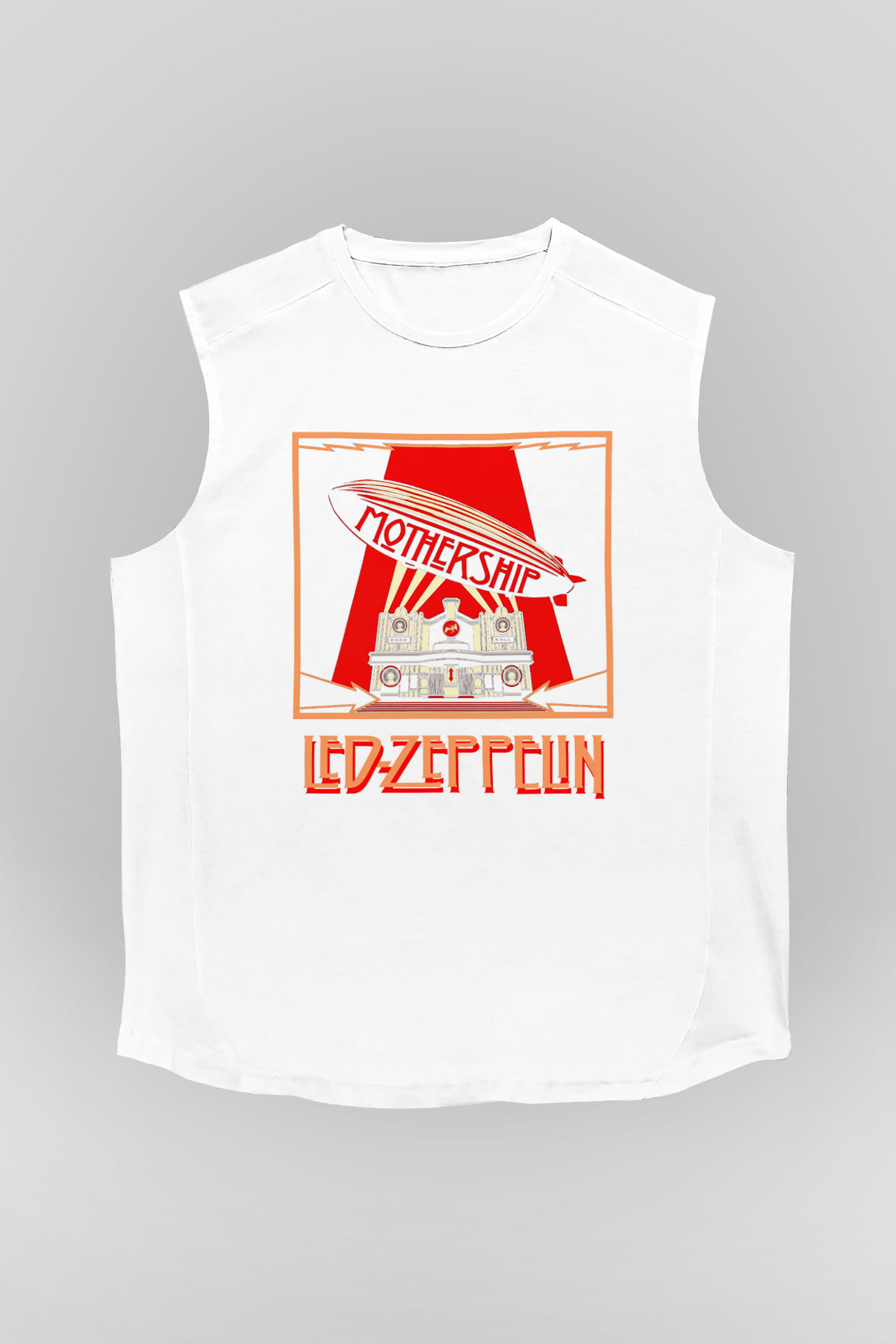 Led Zeppelin Beyaz Unisex Kolsuz Tişört