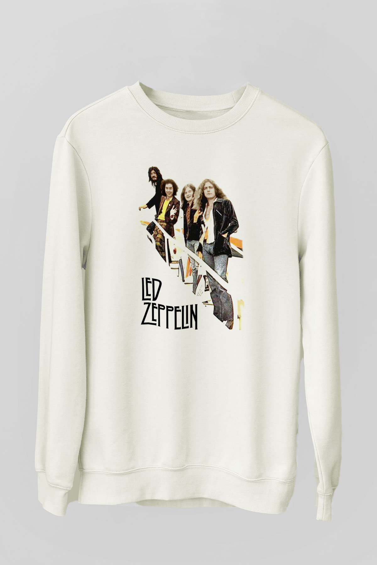 Led Zeppelin Beyaz Unisex Sweatshirt