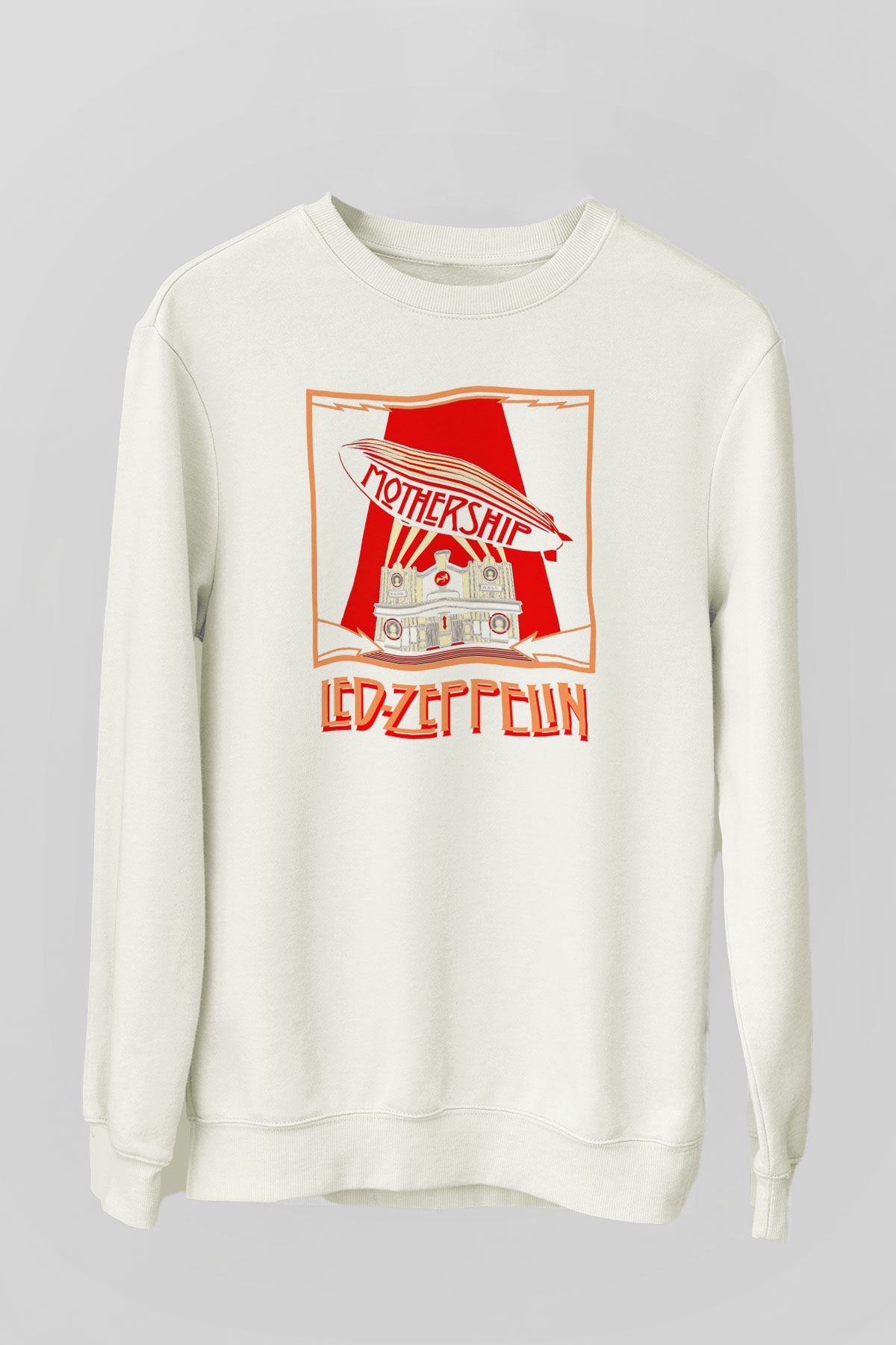 Led Zeppelin Beyaz Unisex Sweatshirt