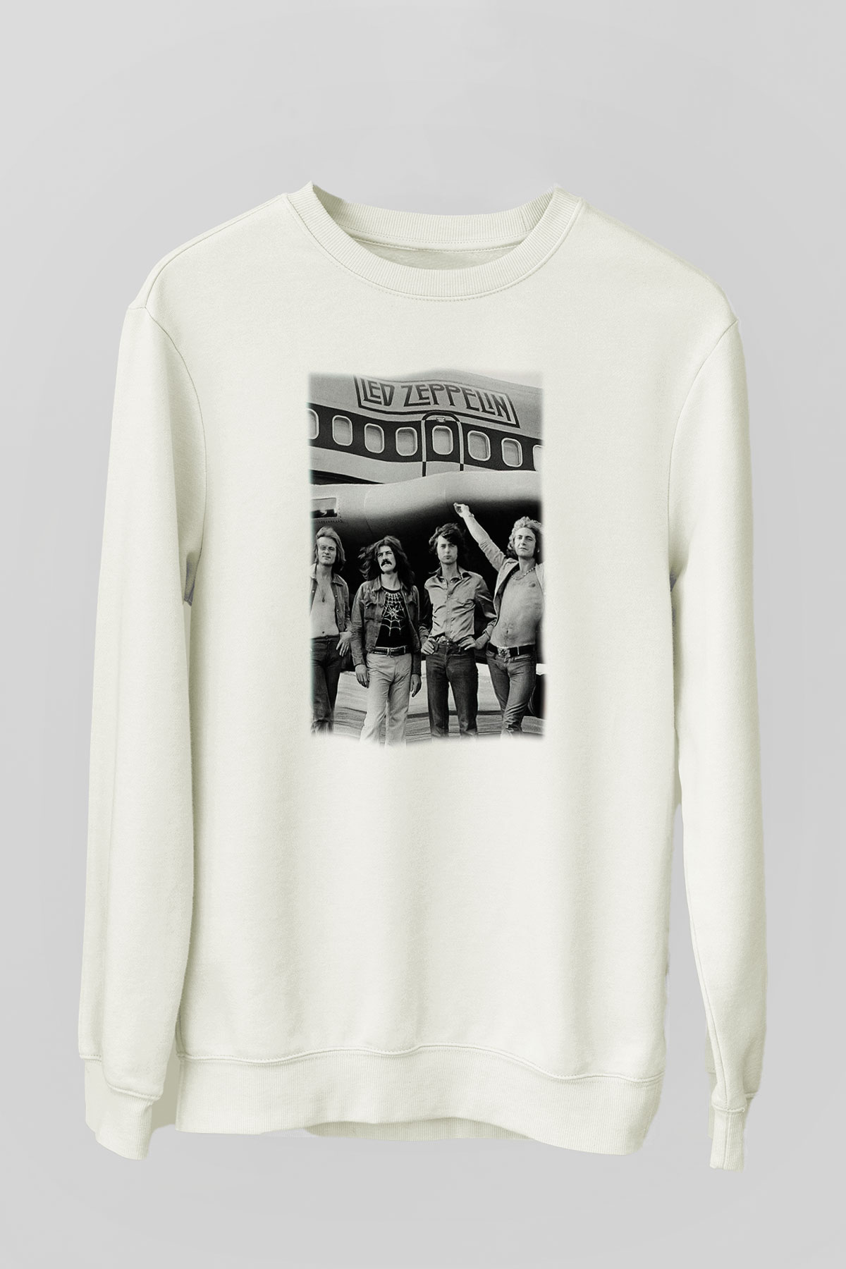 Led Zeppelin Beyaz Unisex Sweatshirt