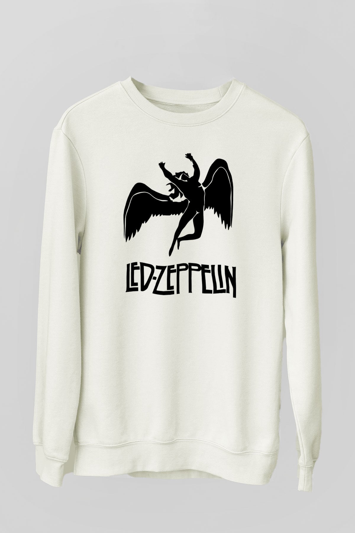 Led Zeppelin Beyaz Unisex Sweatshirt
