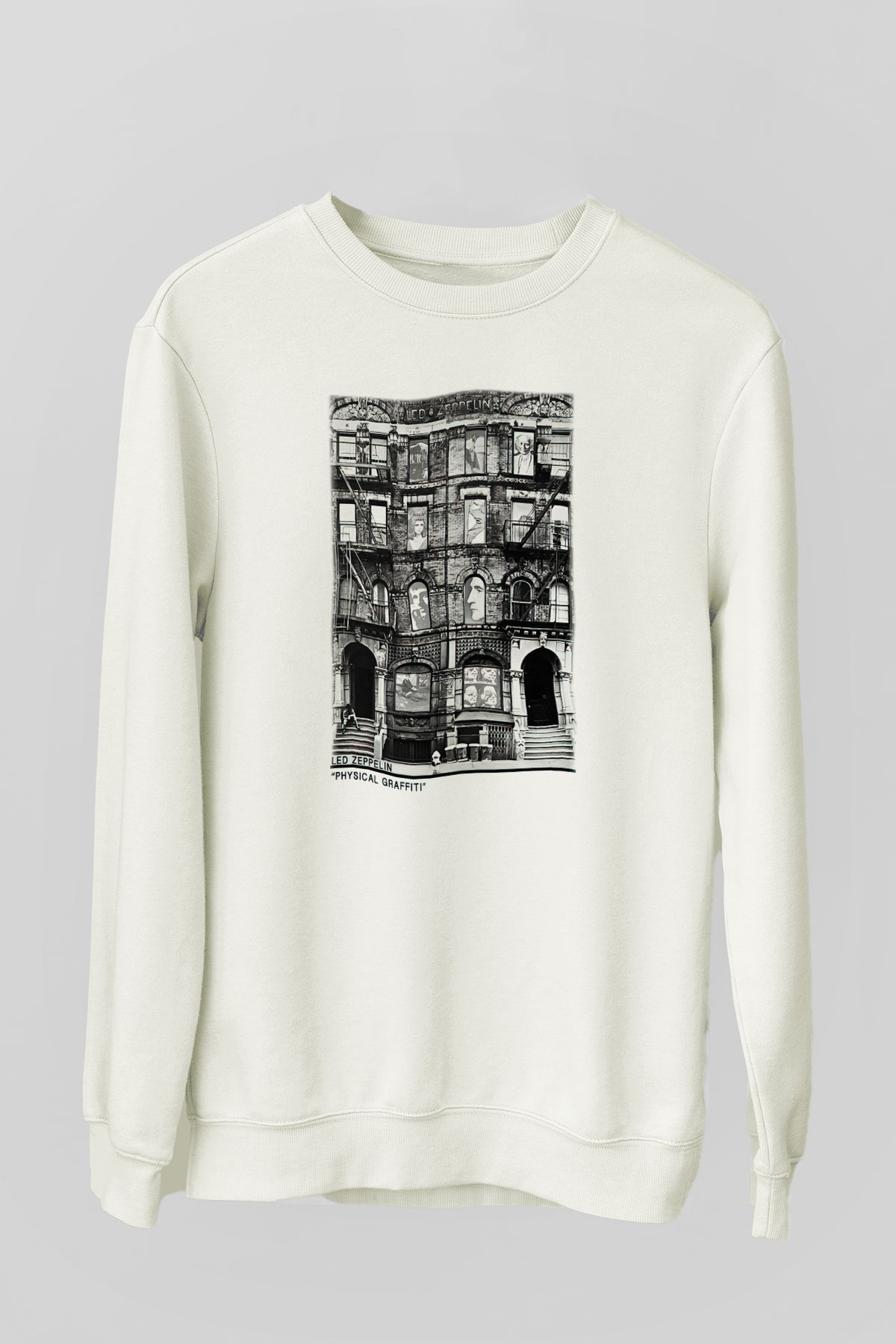 Led Zeppelin Beyaz Unisex Sweatshirt