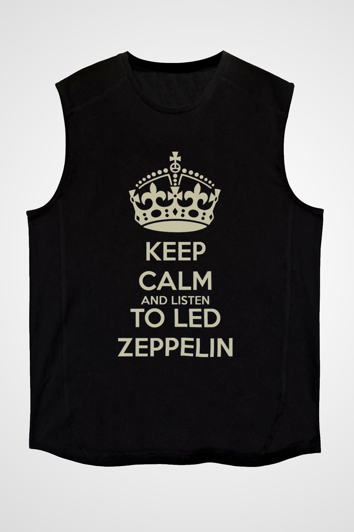 Led Zeppelin Keep Calm And Listen To Led Zeppelin Siyah Unisex Kolsuz Tişört