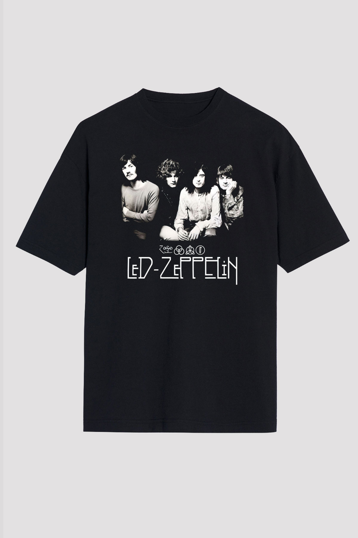 Led Zeppelin Siyah Unisex Oversize Tişört T-Shirt
