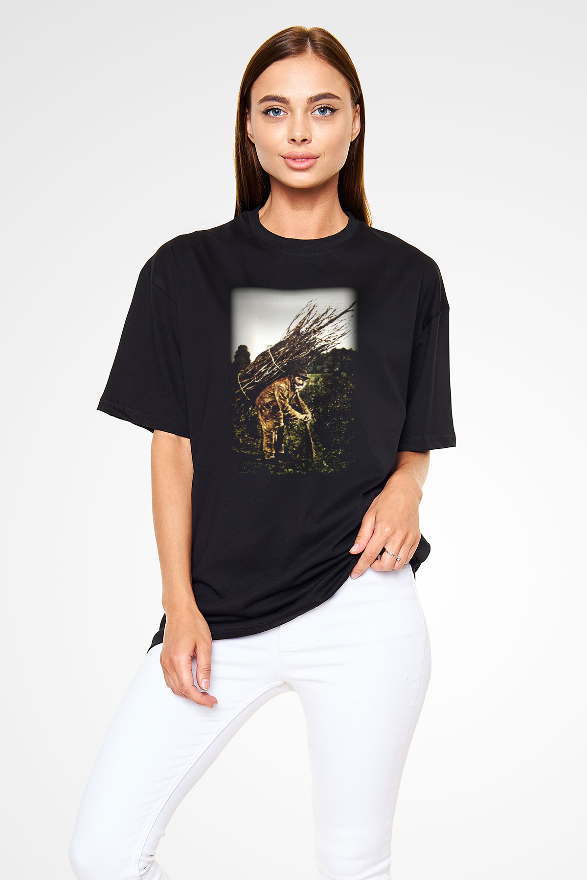 Led Zeppelin Siyah Unisex Oversize Tişört T-Shirt