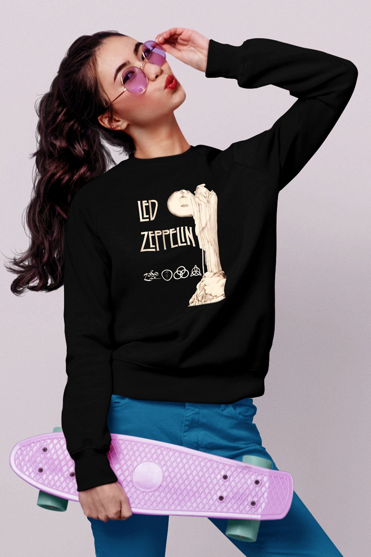 Led Zeppelin Siyah Unisex Sweatshirt