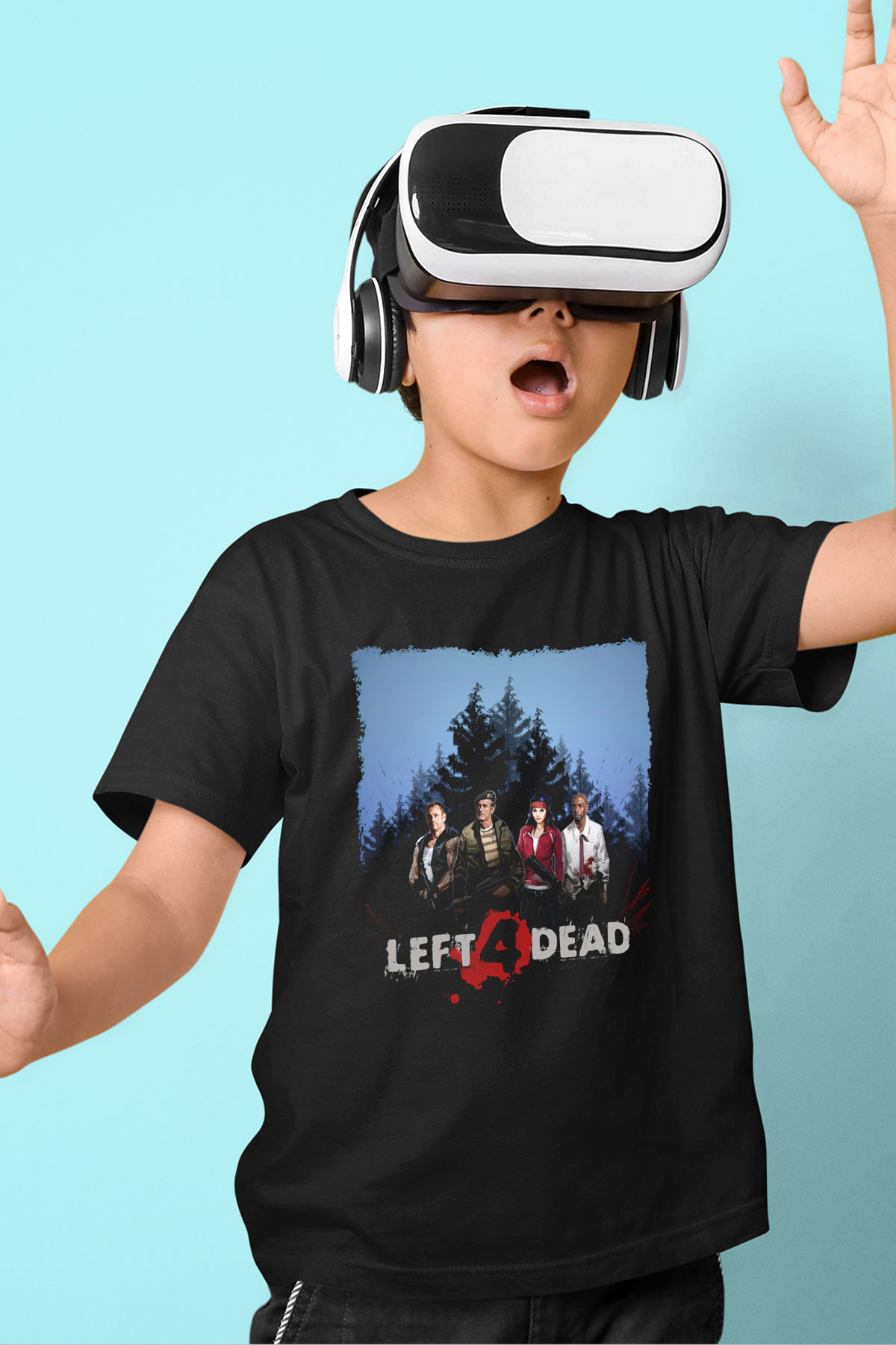 Left 4 Dead Siyah Unisex Çocuk Tişört