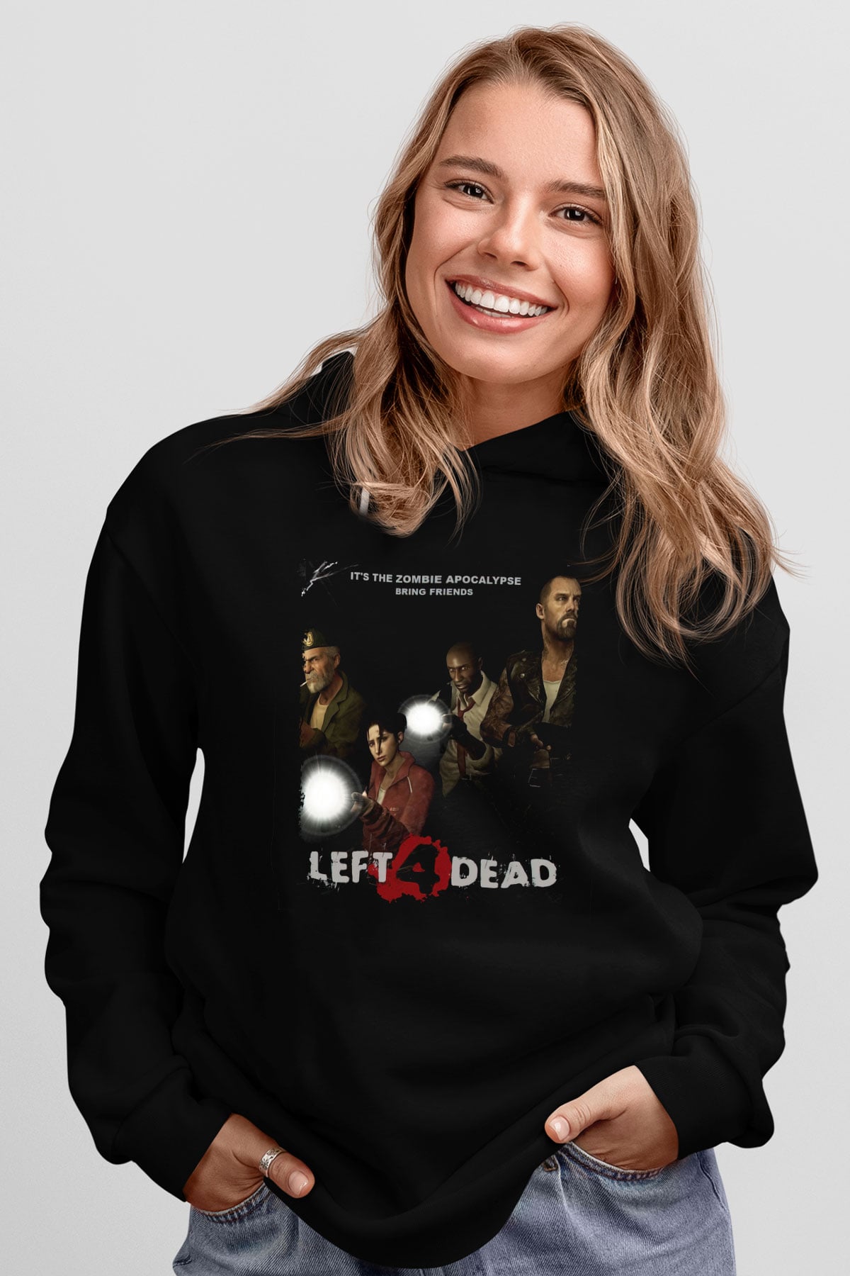 Left 4 Dead Siyah Unisex Hoodie