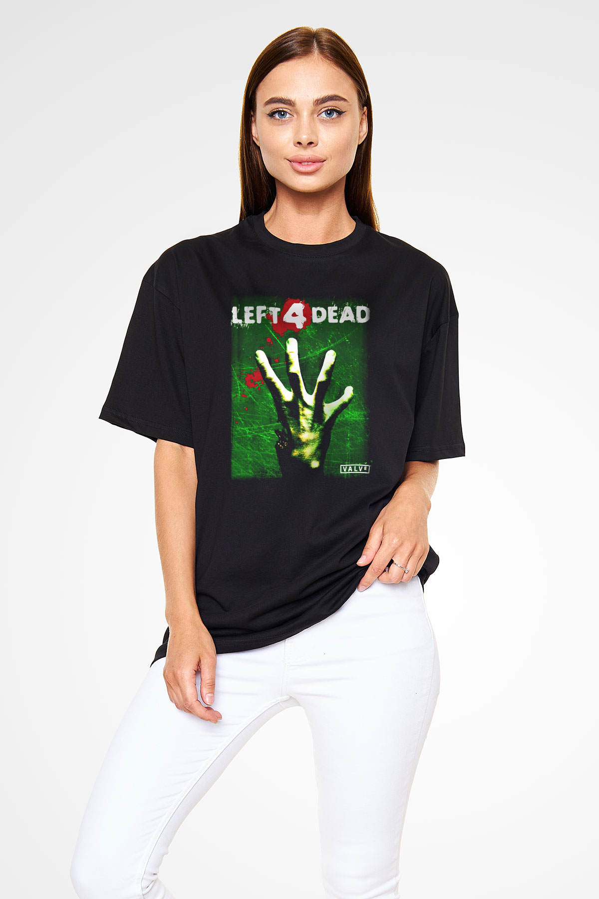 Left 4 Dead Siyah Unisex Oversize Tişört T-Shirt
