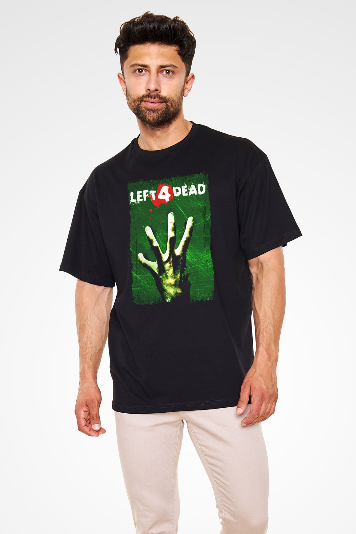 Left 4 Dead Siyah Oversize Tişört Oversize T-shirt