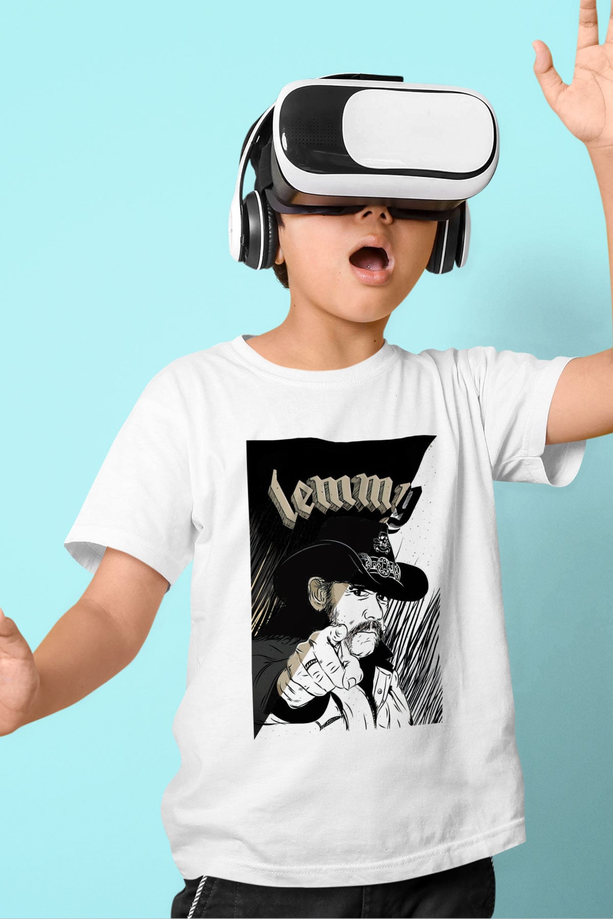 Lemmy Baskılı Beyaz Unisex Çocuk Tişört