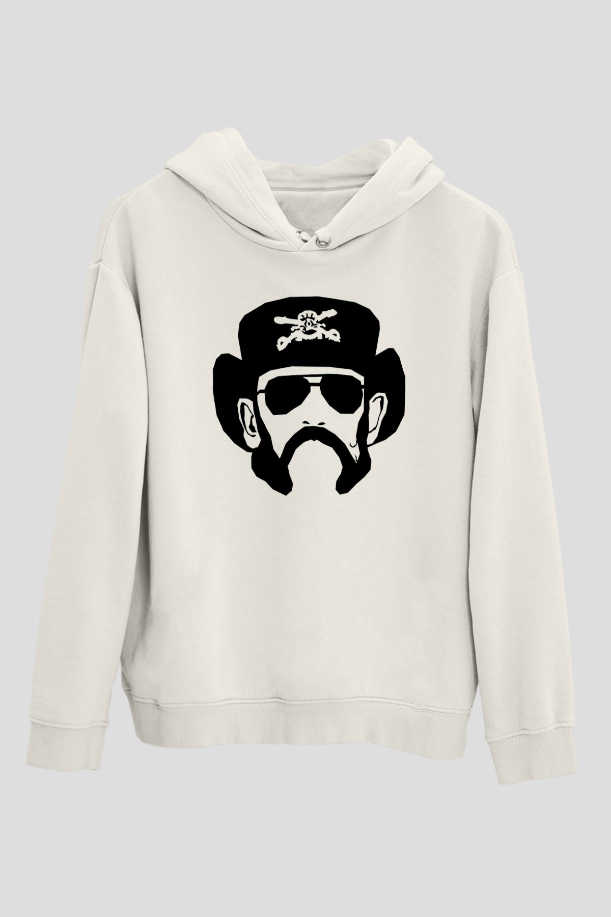 Lemmy Beyaz Unisex Kapüşonlu Sweatshirt