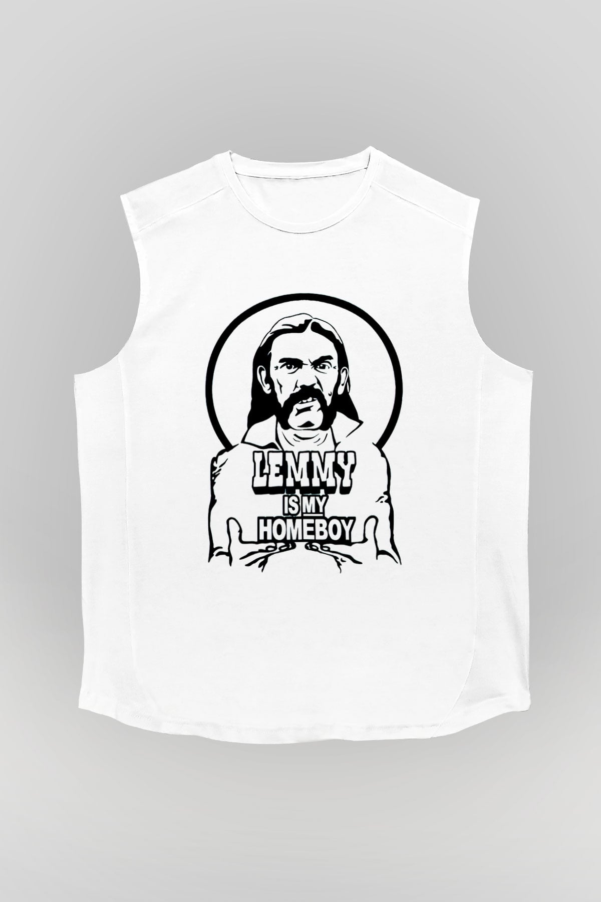 Lemmy Beyaz Unisex Kolsuz Tişört