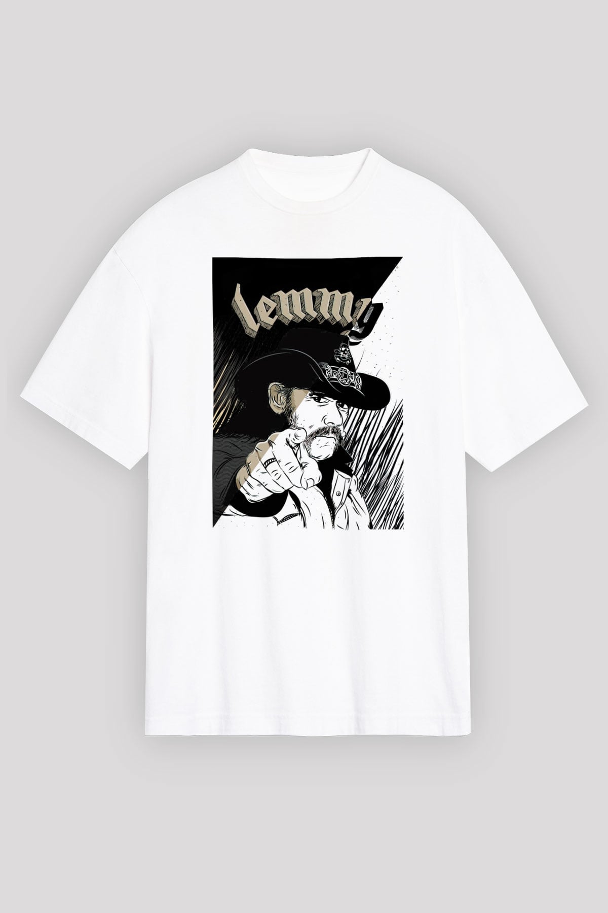 Lemmy Beyaz Unisex Oversize Tişört T-Shirt