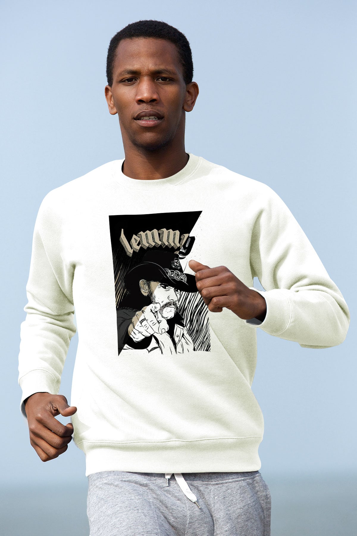 Lemmy Beyaz Unisex Sweatshirt