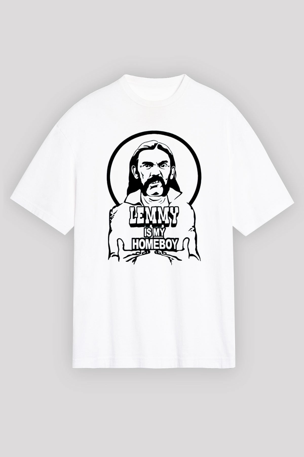 Lemmy Beyaz Oversize Tişört Oversize T-shirt - TişörtFabrikası
