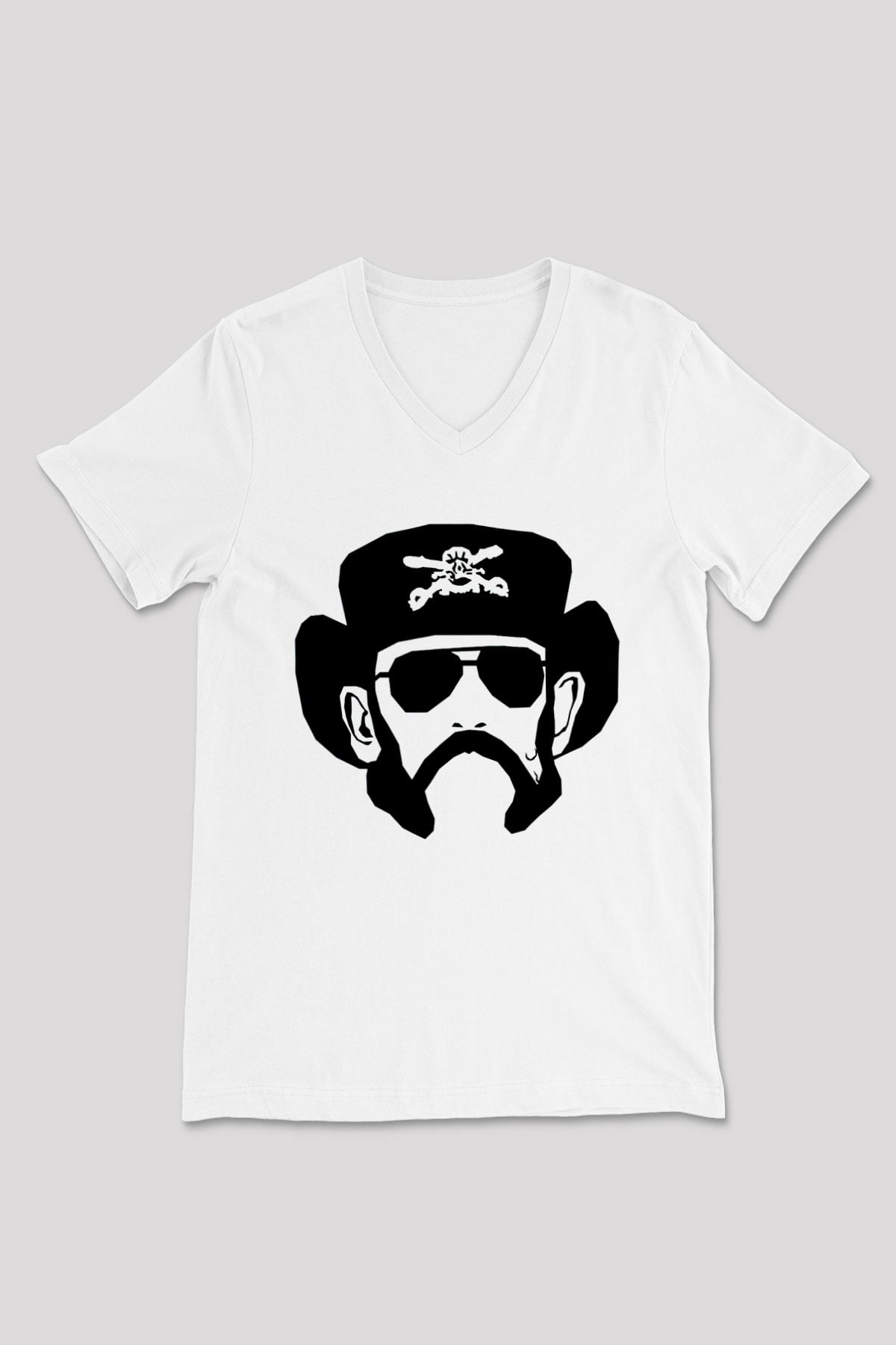 Lemmy Beyaz Unisex V Yaka Tişört
