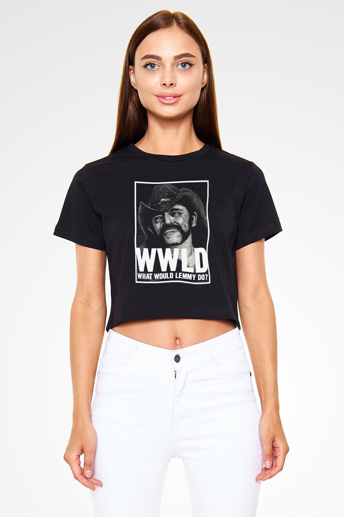 Lemmy Siyah  Crop Top Tişört