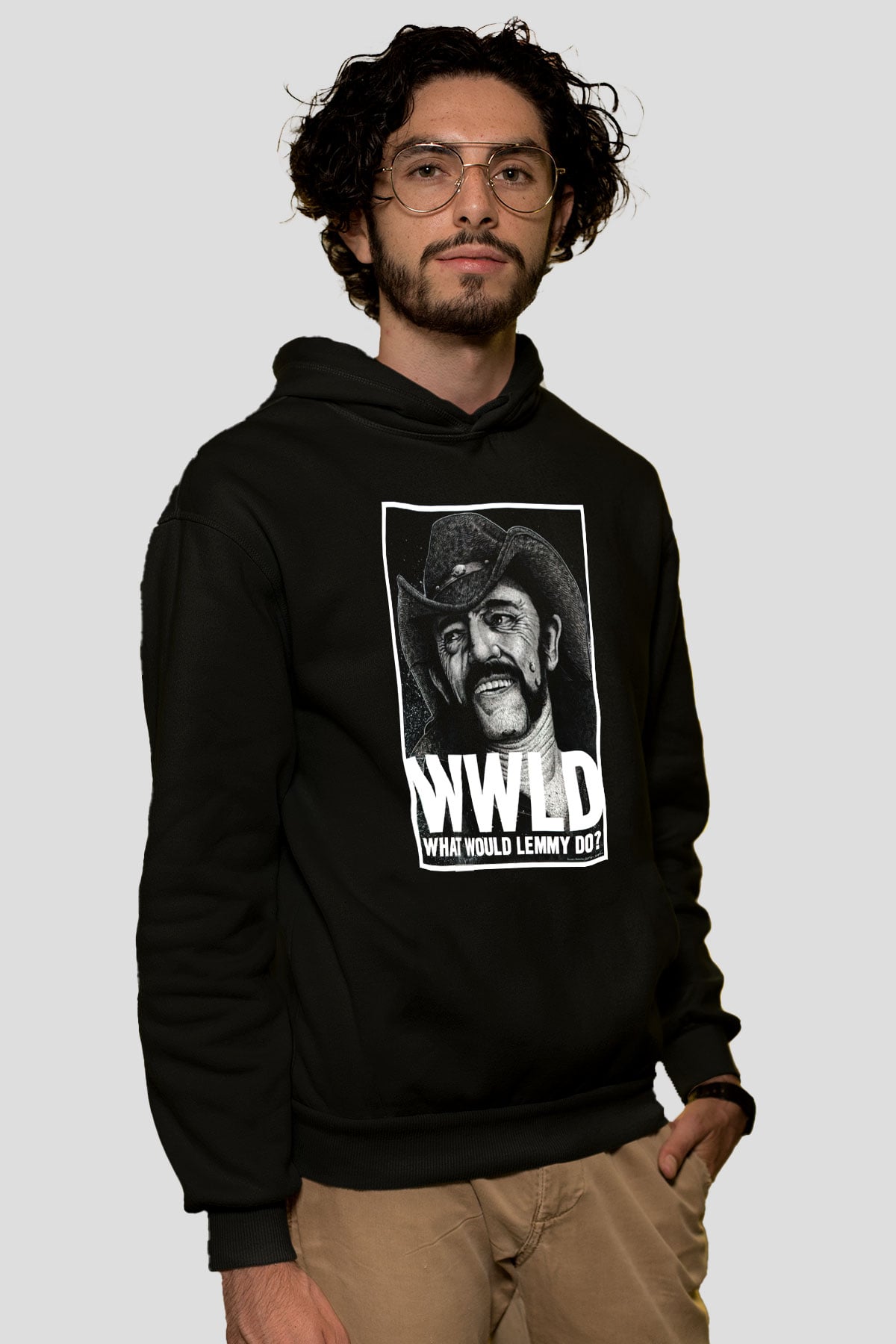 Lemmy Siyah Unisex Kapüşonlu Sweatshirt