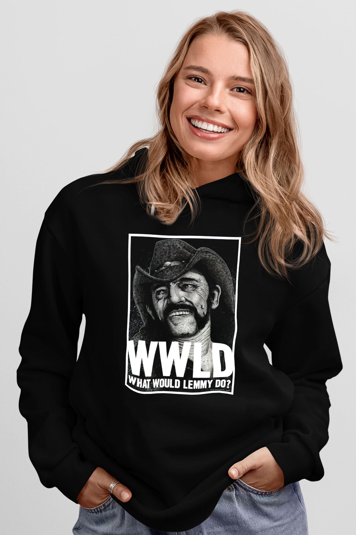 Lemmy Siyah Unisex Kapüşonlu Sweatshirt