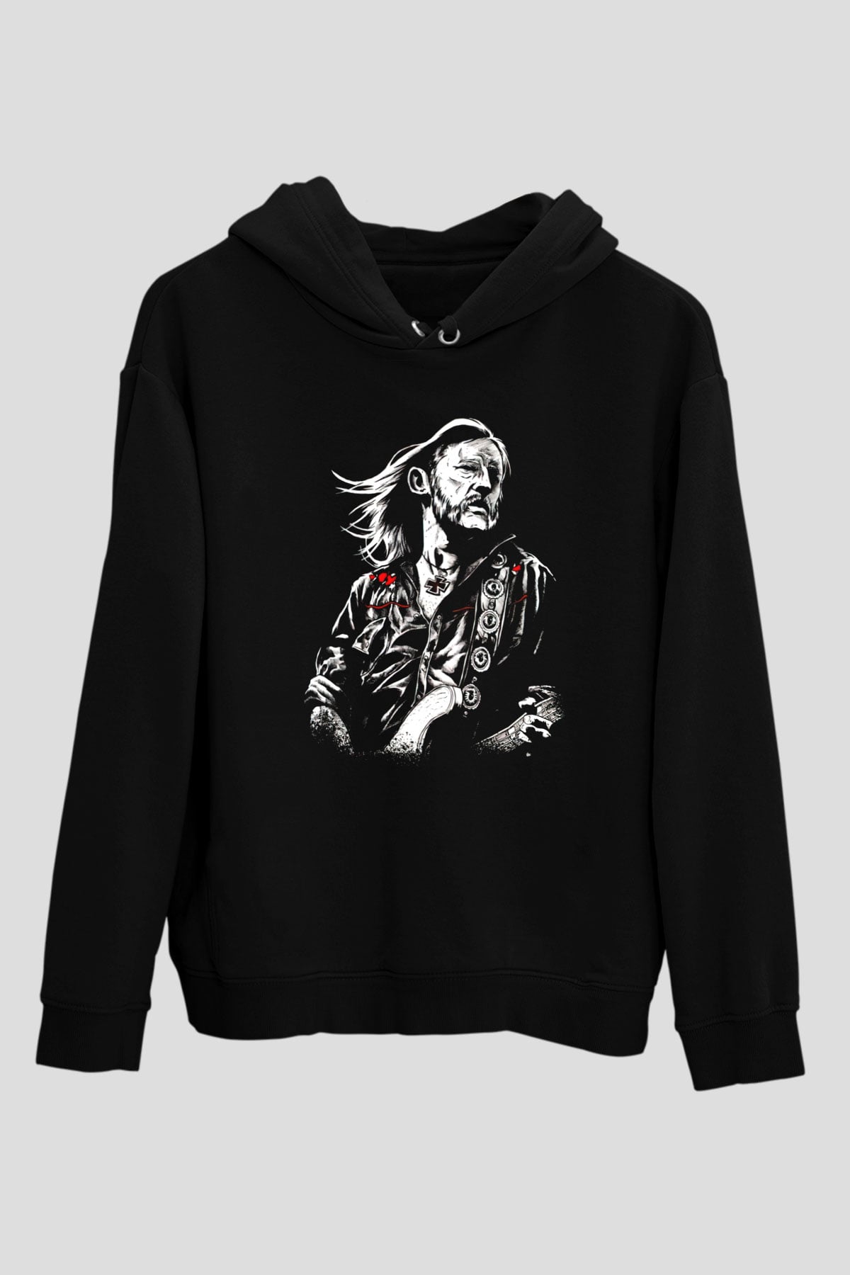 Lemmy Siyah Unisex Kapüşonlu Sweatshirt