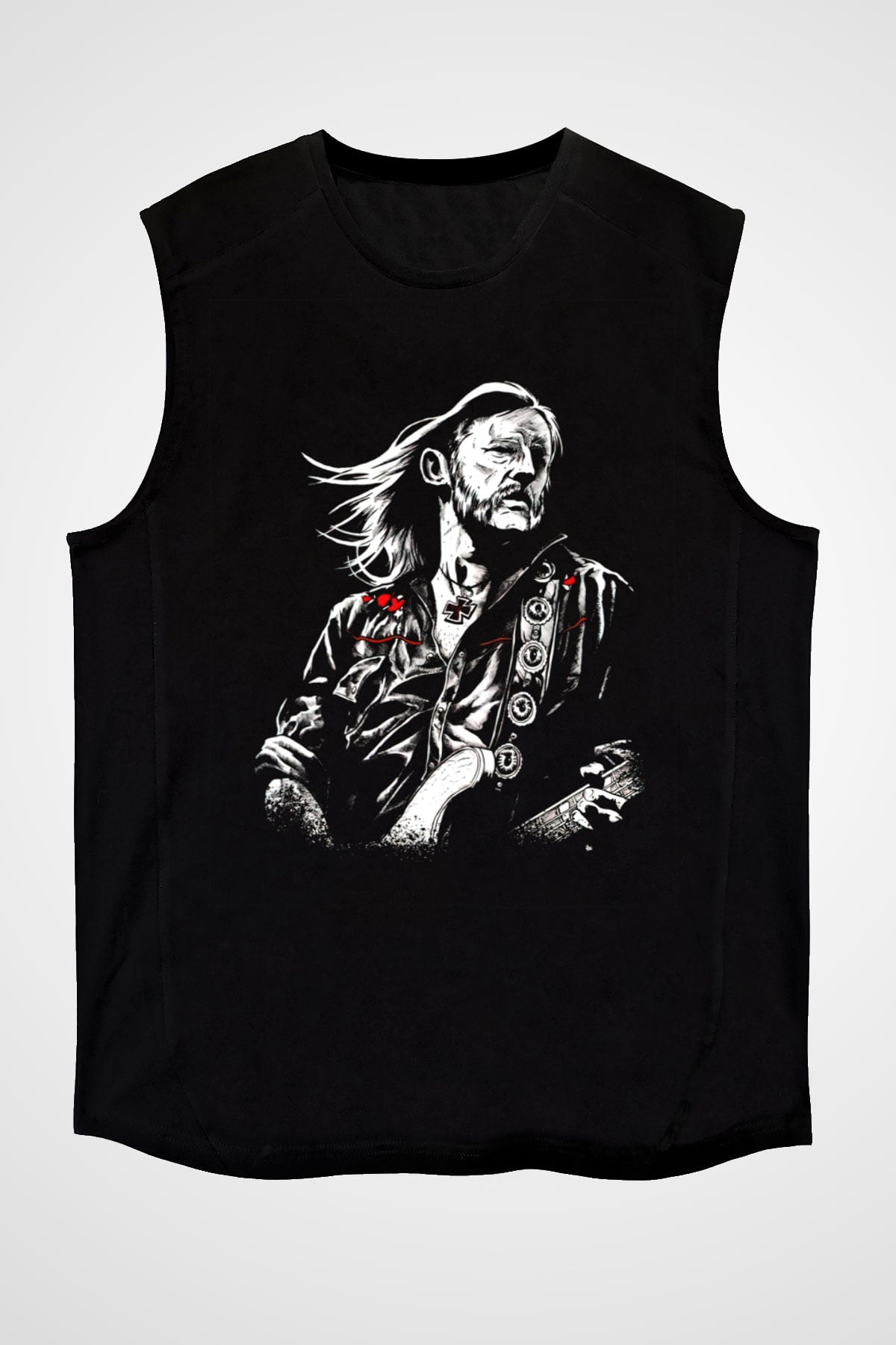 Lemmy Siyah Unisex Kolsuz Tişört