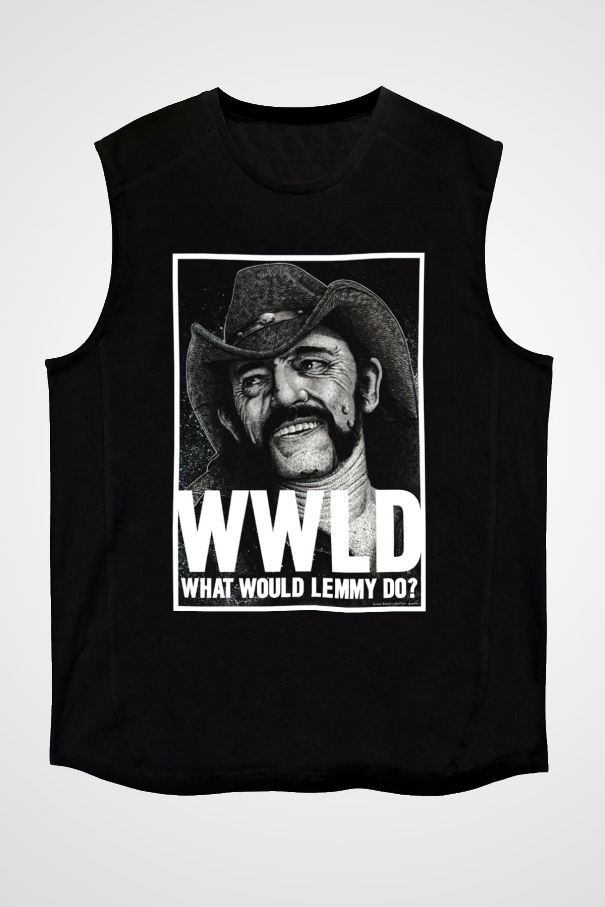 Lemmy Siyah Unisex Kolsuz Tişört