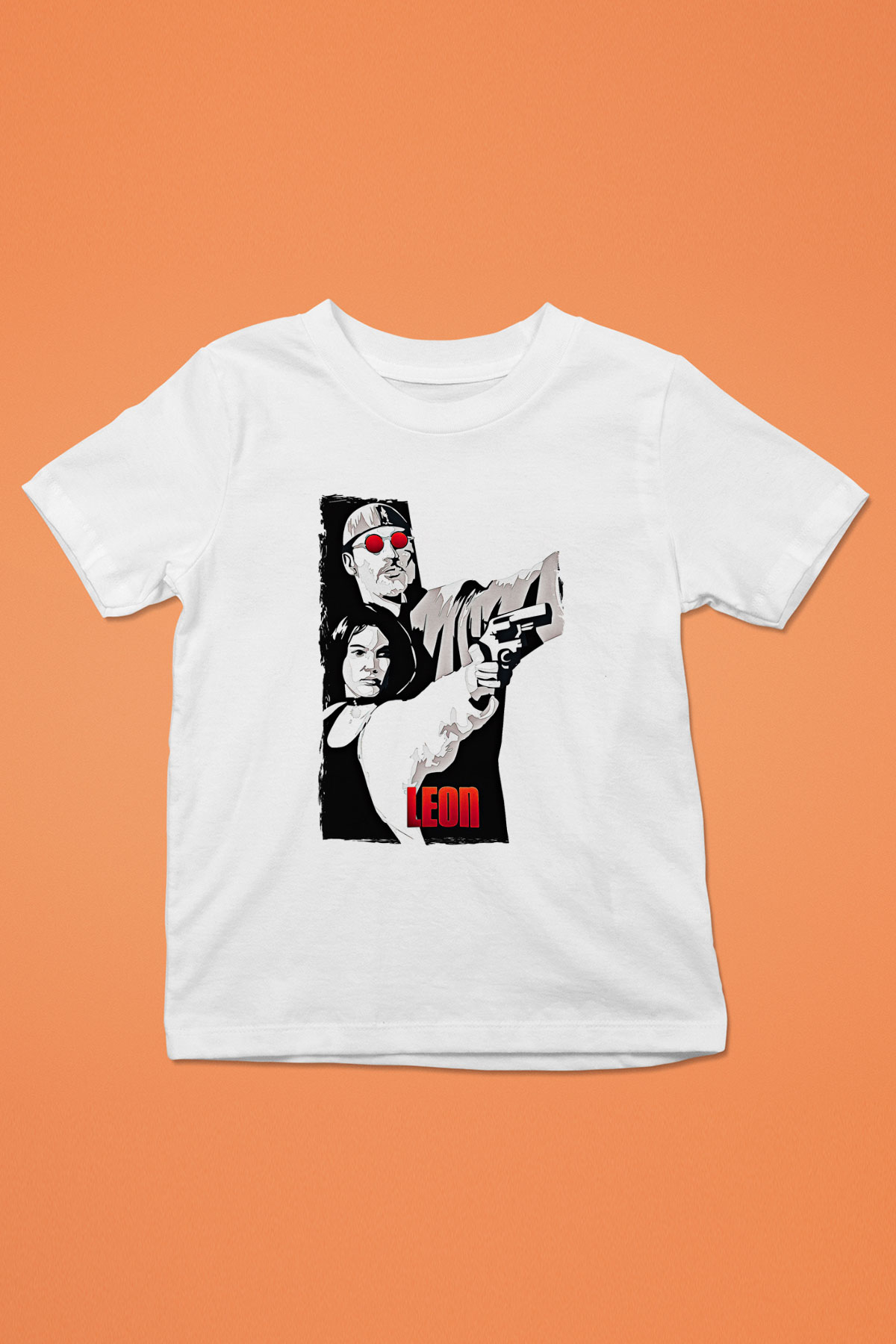 Leon Baskılı Beyaz Unisex Beyaz Çocuk Tişört - Tshirt