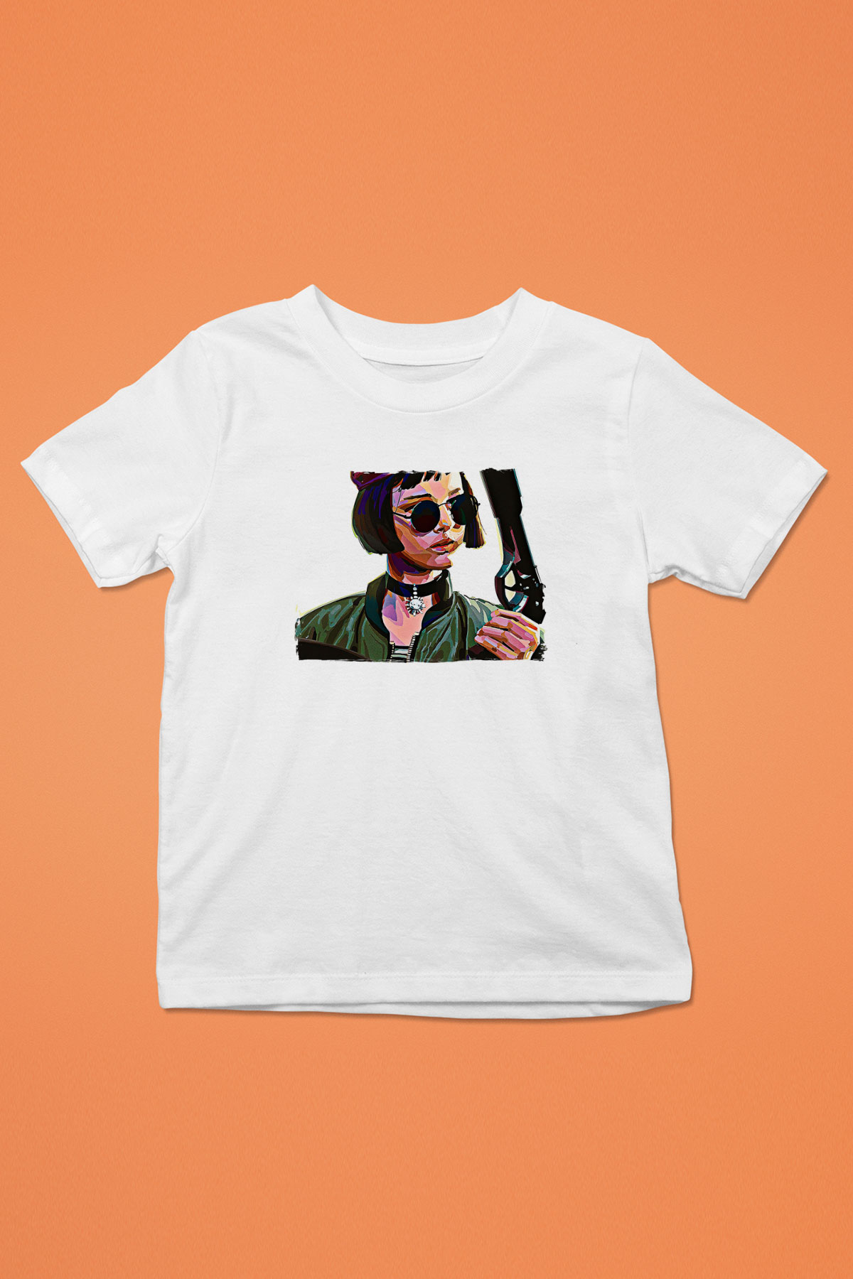 Leon Baskılı Beyaz Unisex Beyaz Çocuk Tişört - Tshirt
