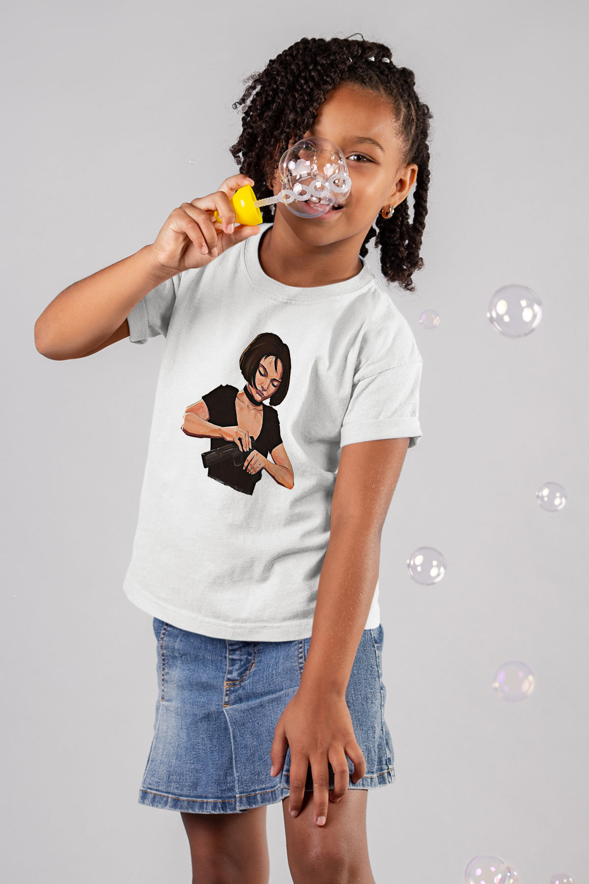 Leon Baskılı Beyaz Unisex Beyaz Çocuk Tişört - Tshirt