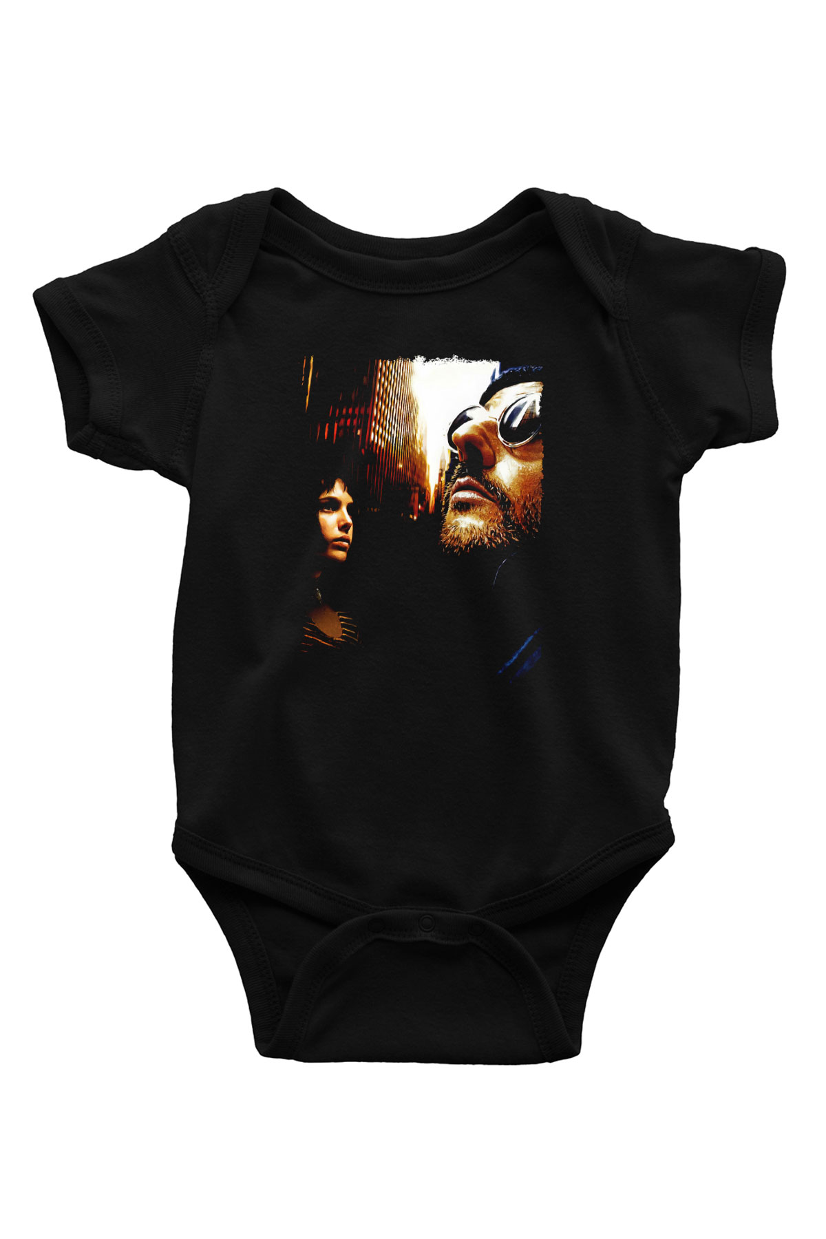 Leon Baskılı Unisex Siyah Bebek Body - Zıbın
