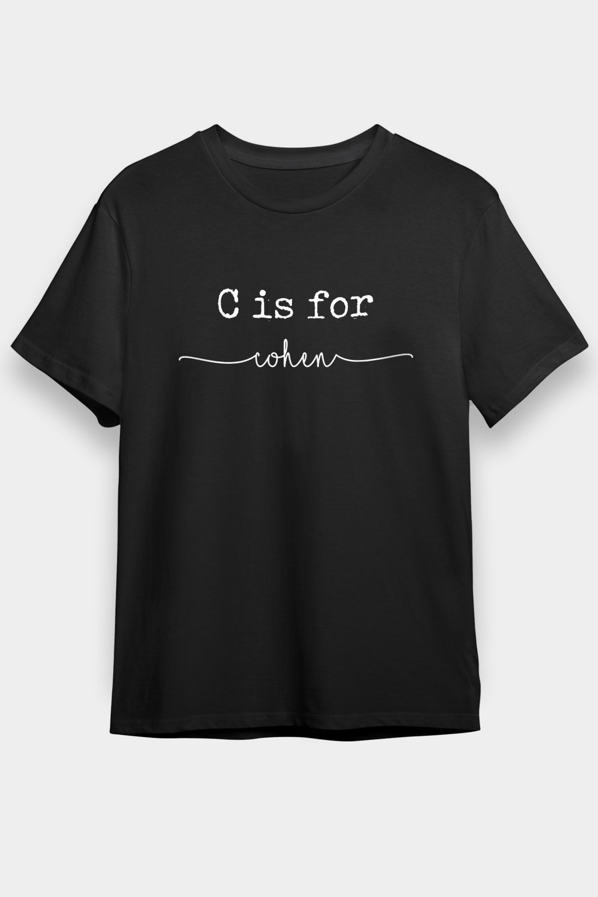 Leonard Cohen Baskılı Unisex Siyah Tişört - Tshirt