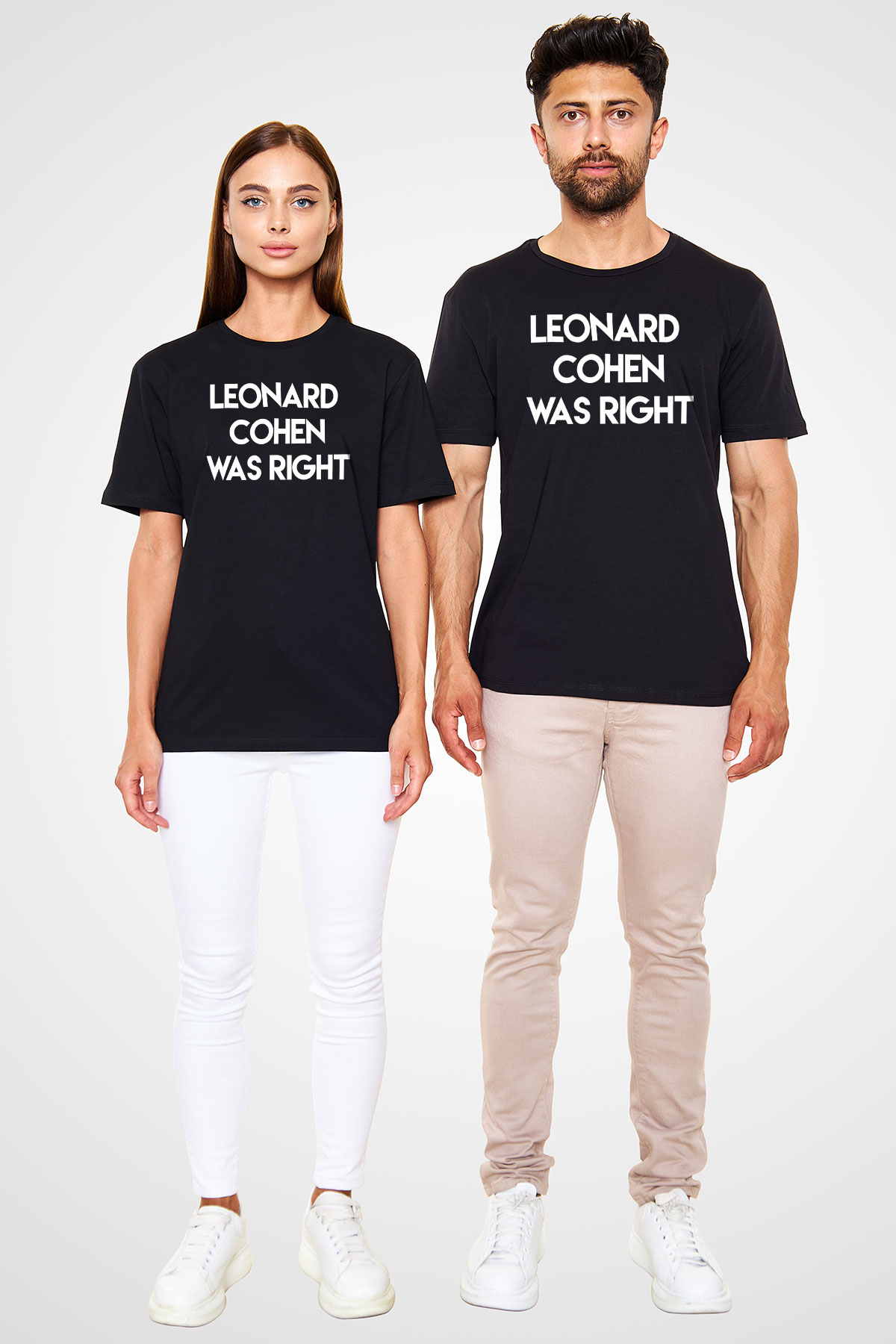 Leonard Cohen Baskılı Unisex Siyah Tişört - Tshirt