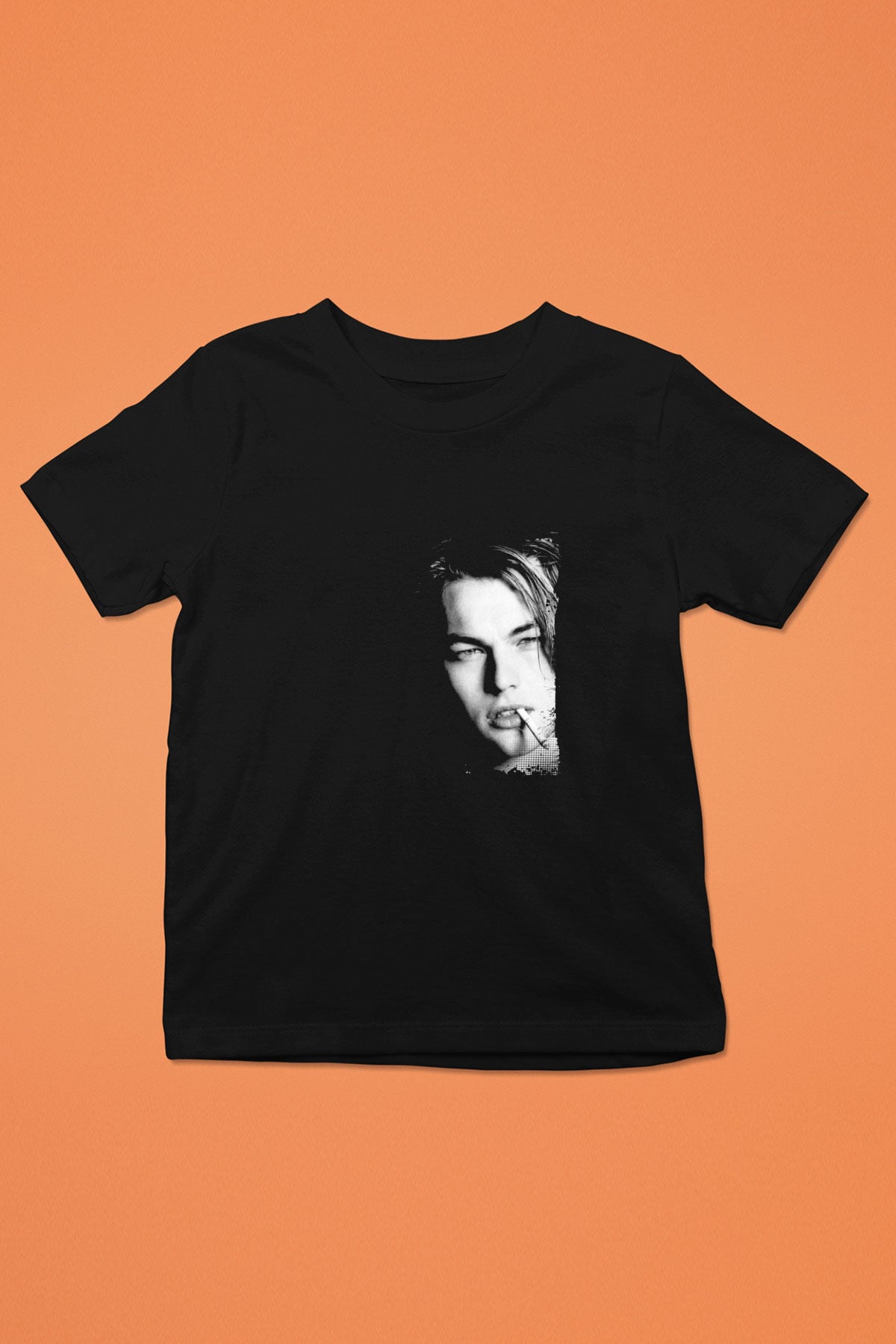 Leonardo DiCaprio Baskılı Unisex Siyah Çocuk Tişört