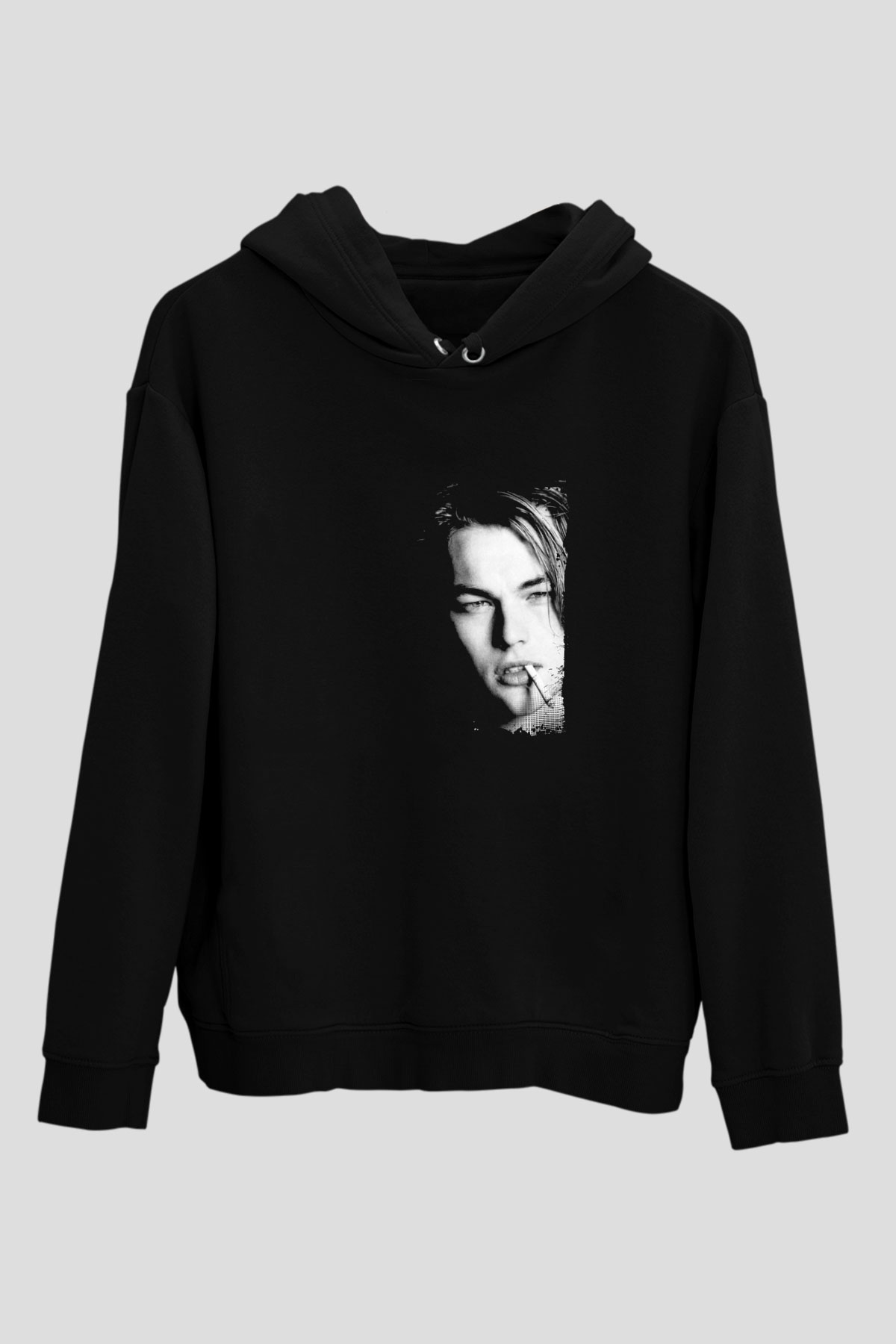 Leonardo DiCaprio Baskılı Unisex Siyah Hoodie