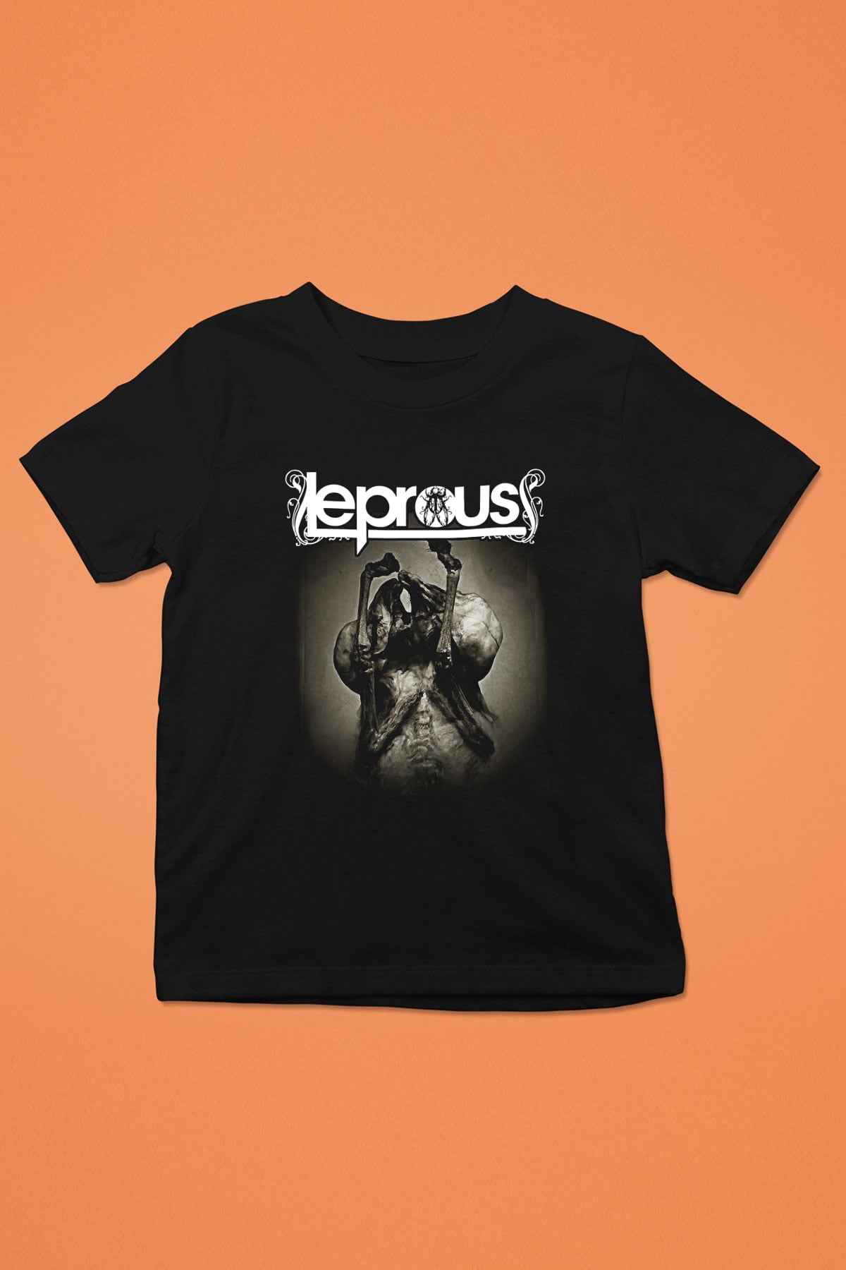 Leprous Baskılı Unisex Siyah Çocuk Tişört - Tshirt