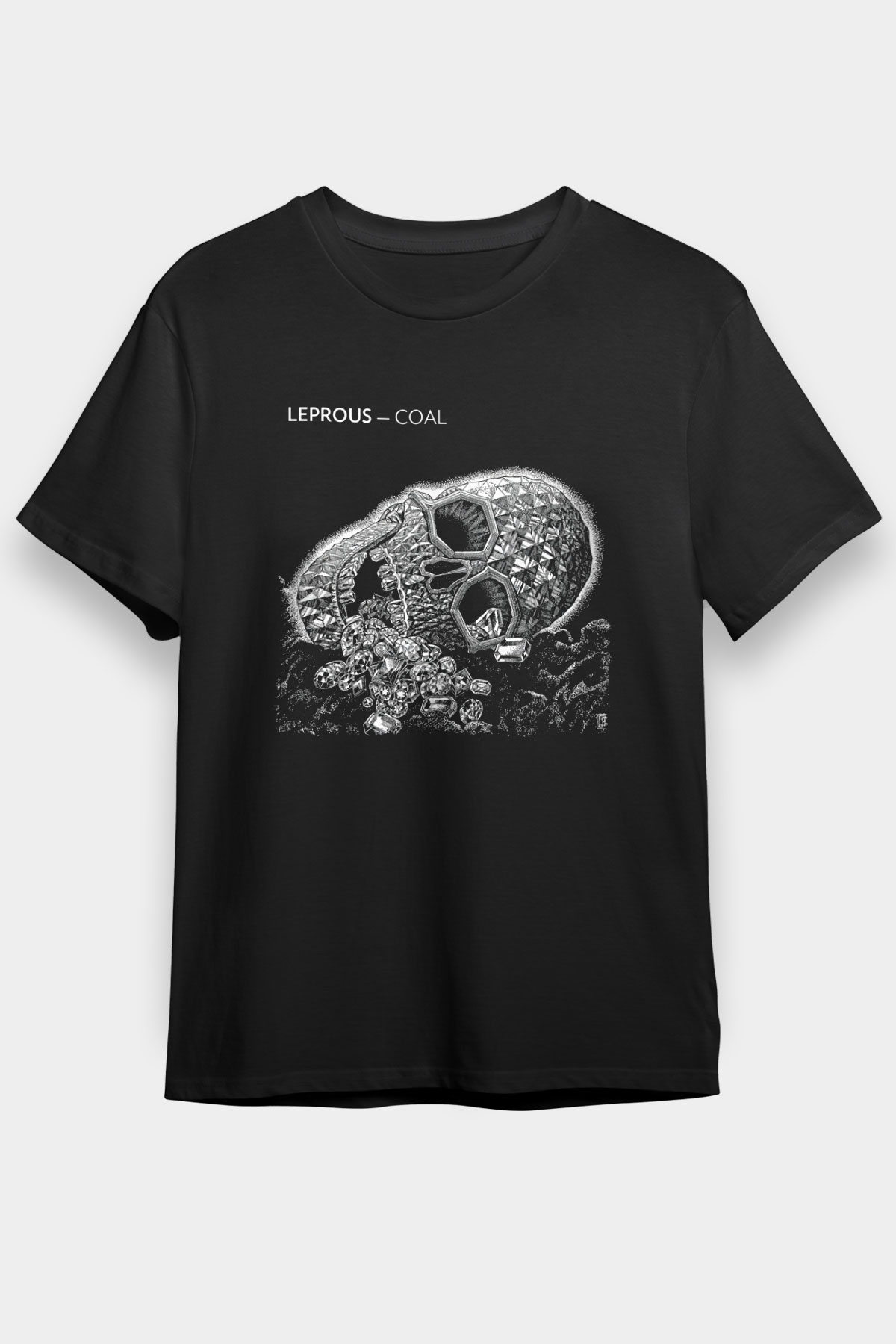 Leprous Baskılı Unisex Siyah Tişört - Tshirt