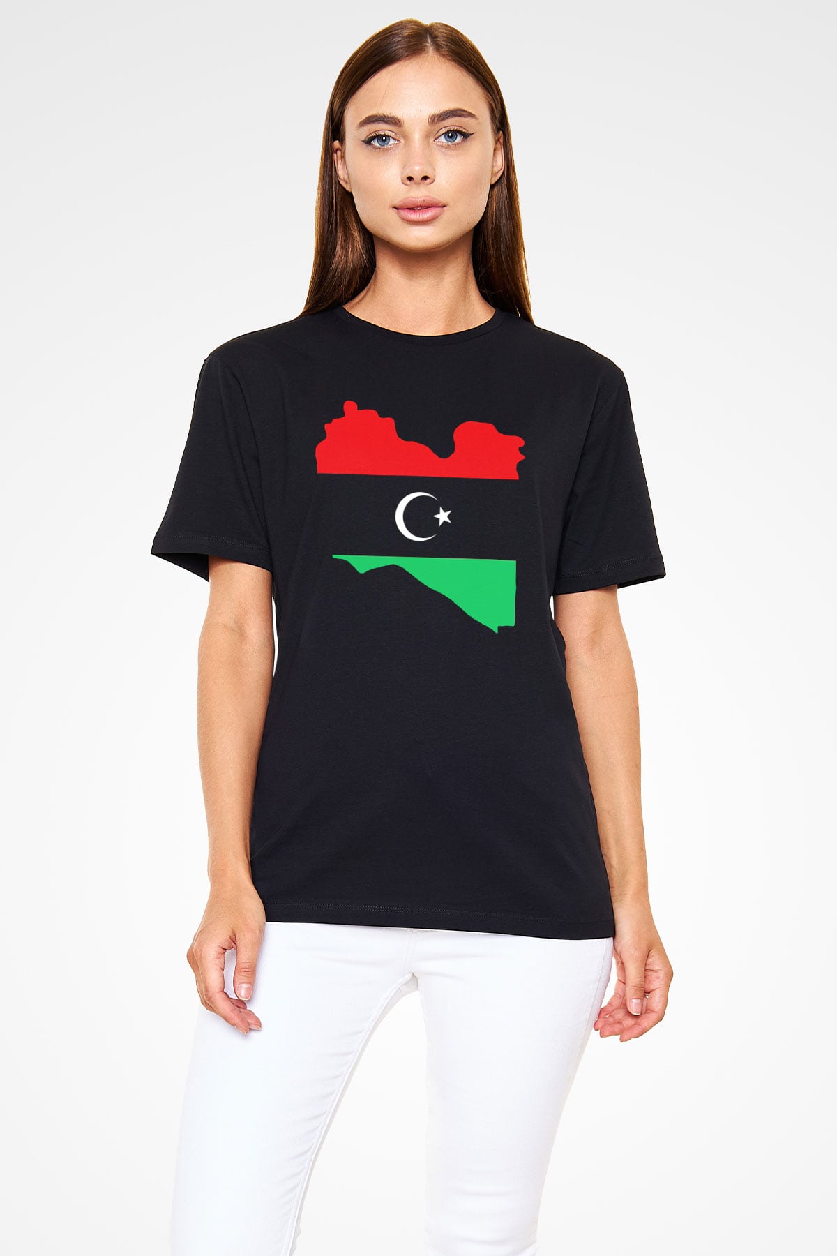 Libya Siyah Unisex Tişört T-Shirt - TişörtFabrikası
