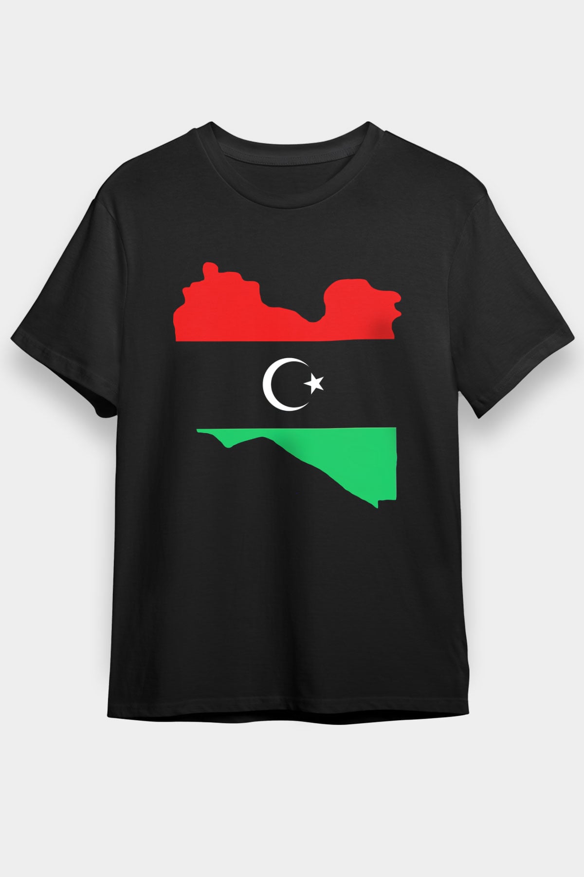 Libya Siyah Unisex Tişört T-Shirt - TişörtFabrikası